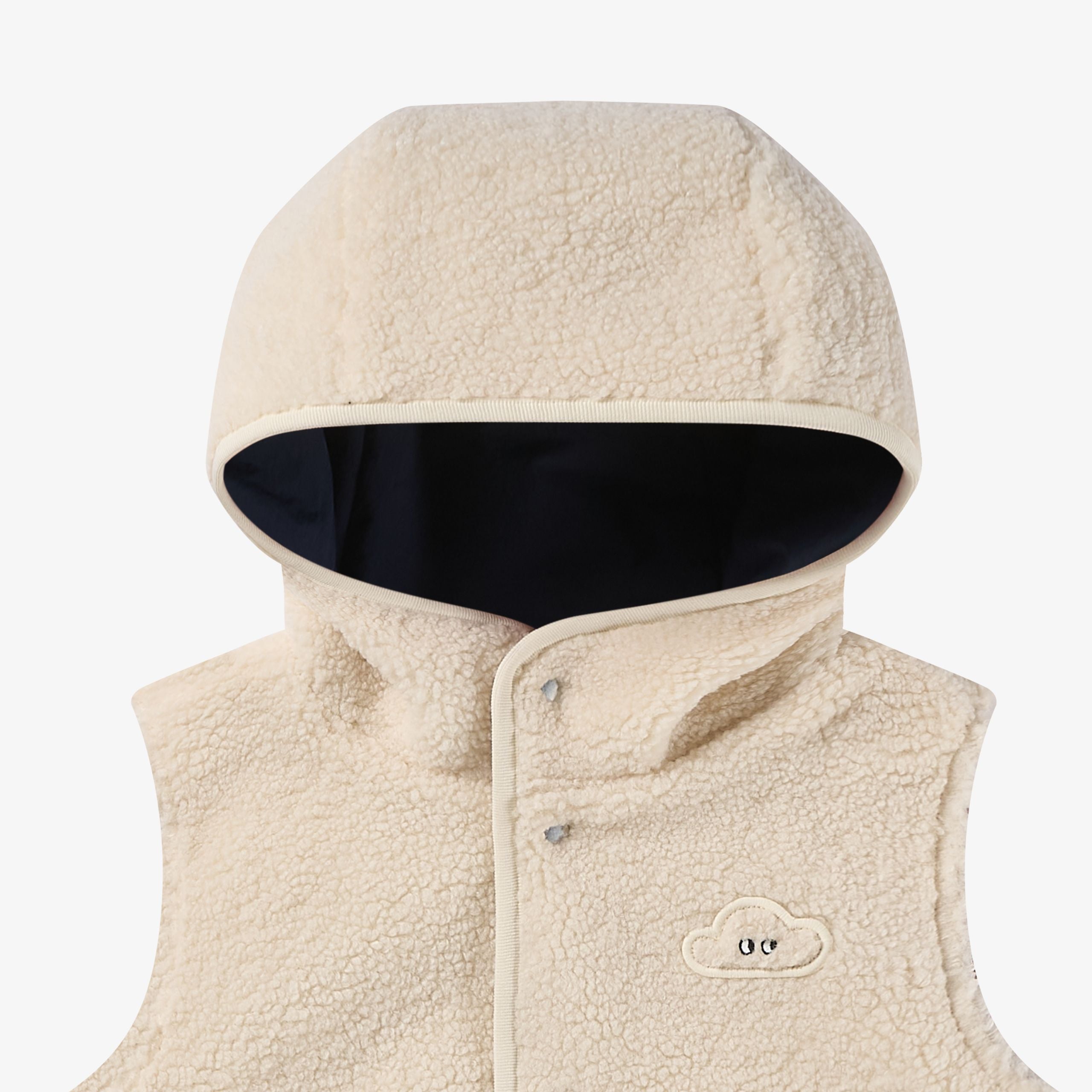 Petite Revery-Recycled Nylon + High Pile Fleece Reversible Vest Blueberry