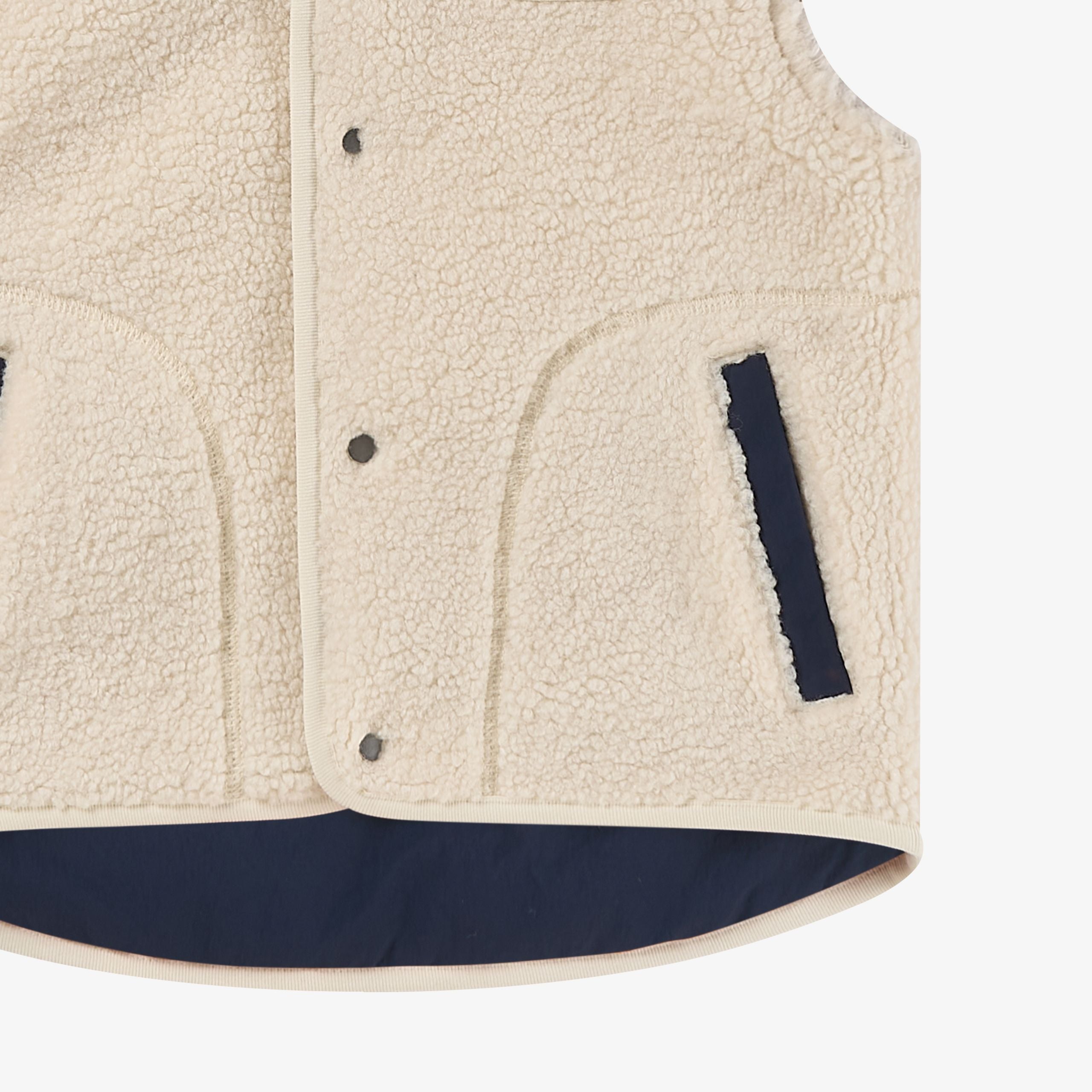 Petite Revery-Recycled Nylon + High Pile Fleece Reversible Vest Blueberry