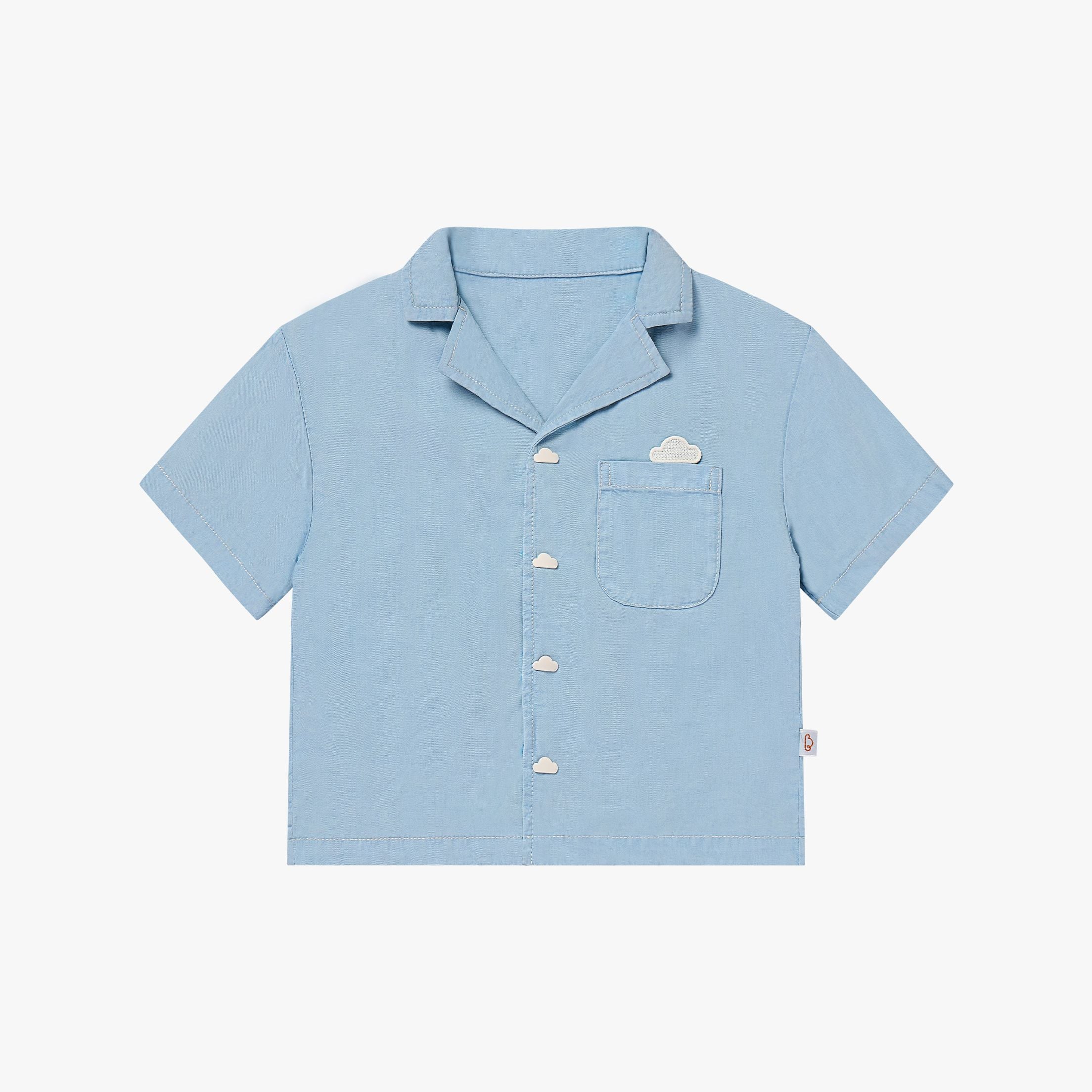 Petite Revery-Kids Short Sleeve Shirt Chambray Denim