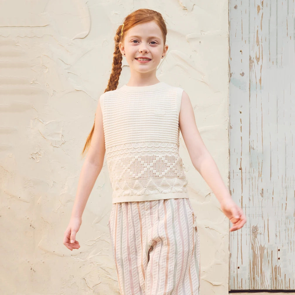 Petite Revery-Girls Knit Vest Jet Stream