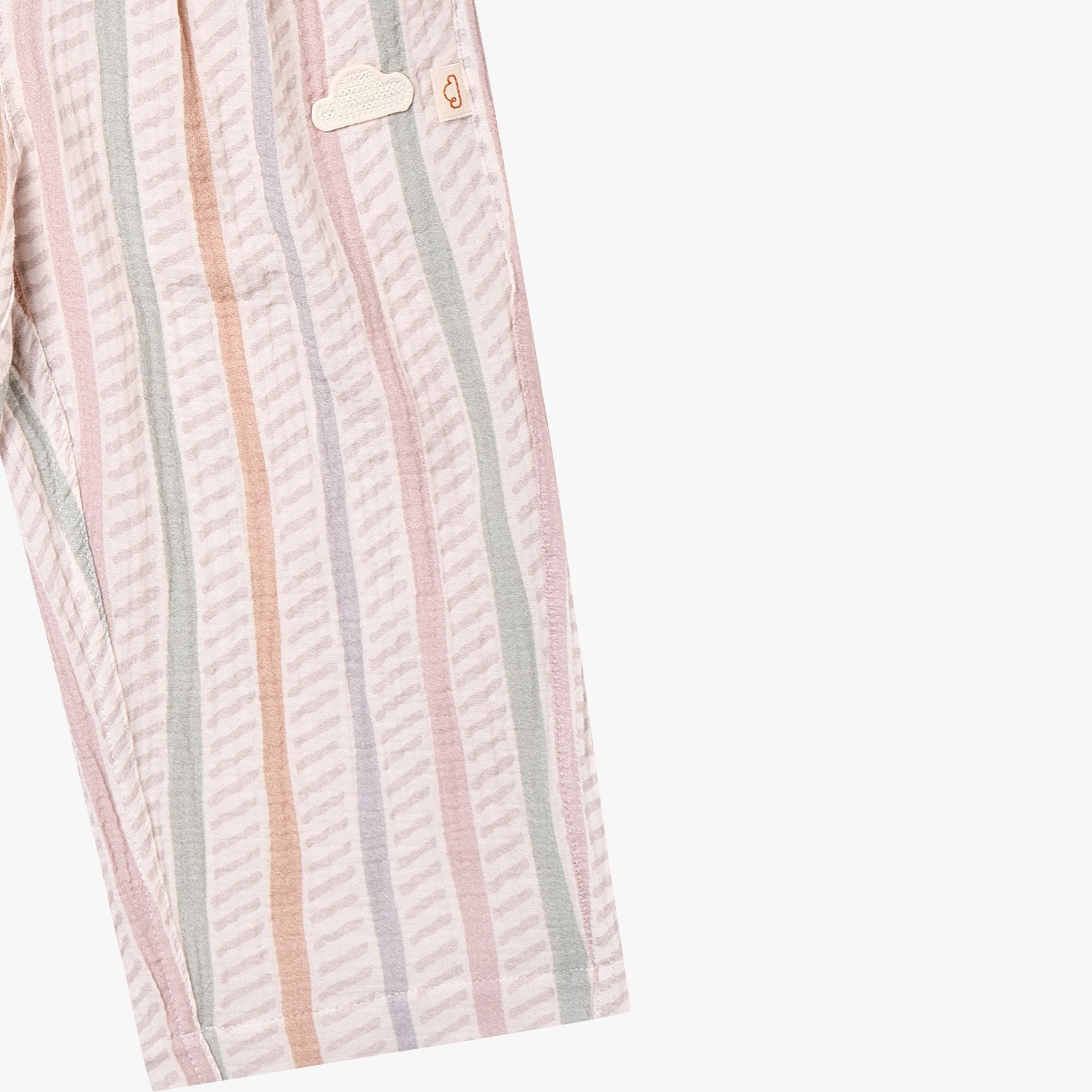 Petite Revery-Kids Wide Leg Pants Caramel Stripes