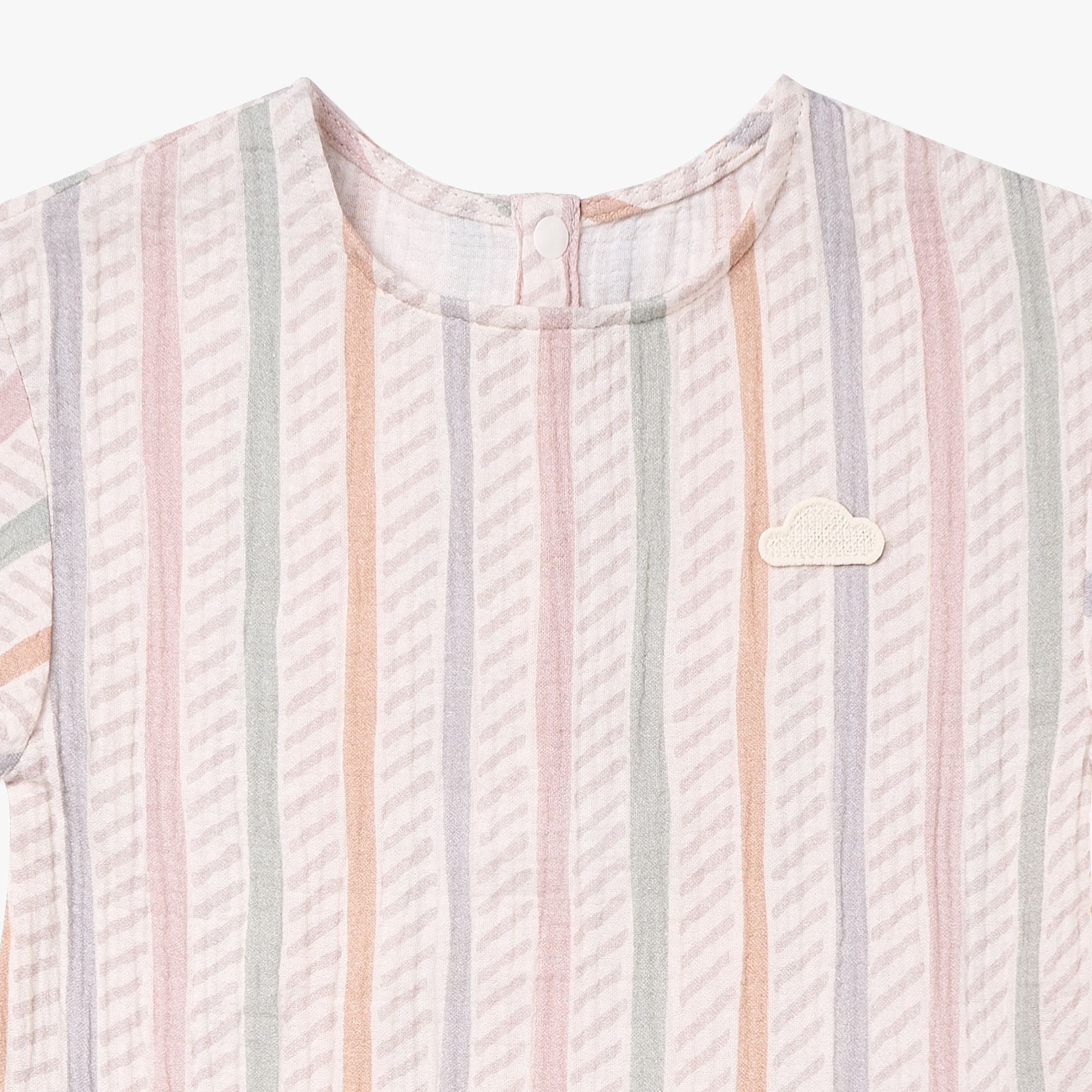 Petite Revery-Girls Dress Caramel Stripes