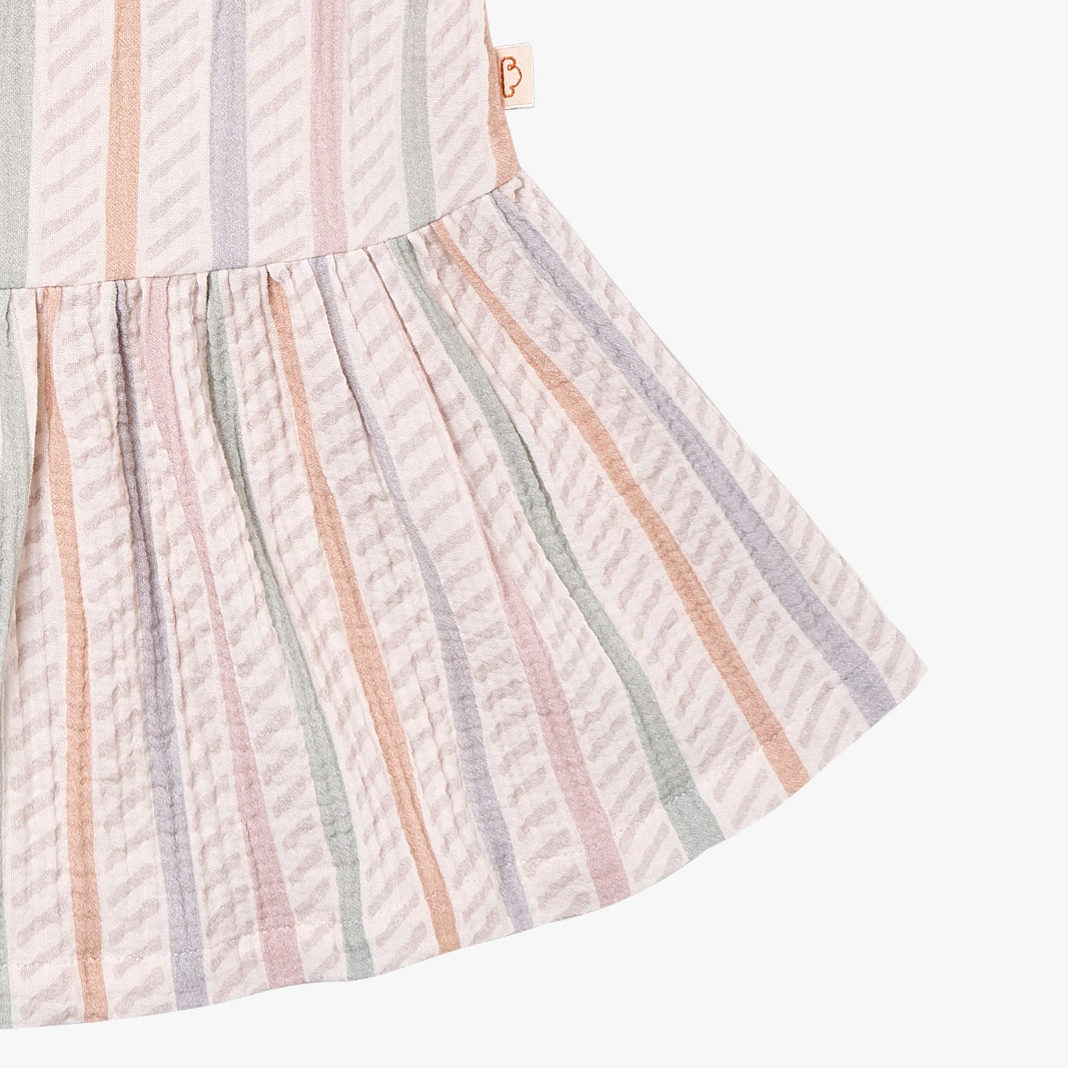 Petite Revery-Girls Dress Caramel Stripes