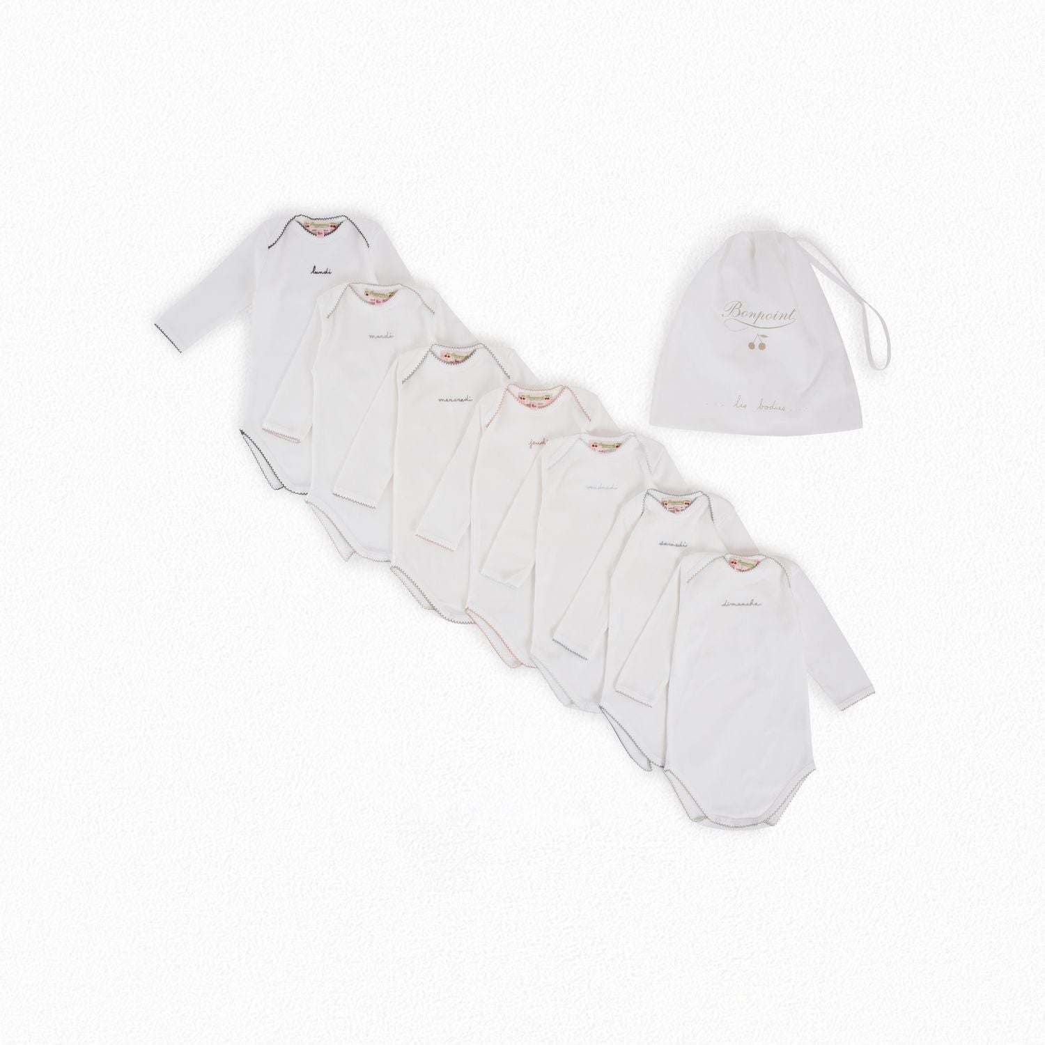 Bonpoint-Days of the Week Lots of bodysuits in White