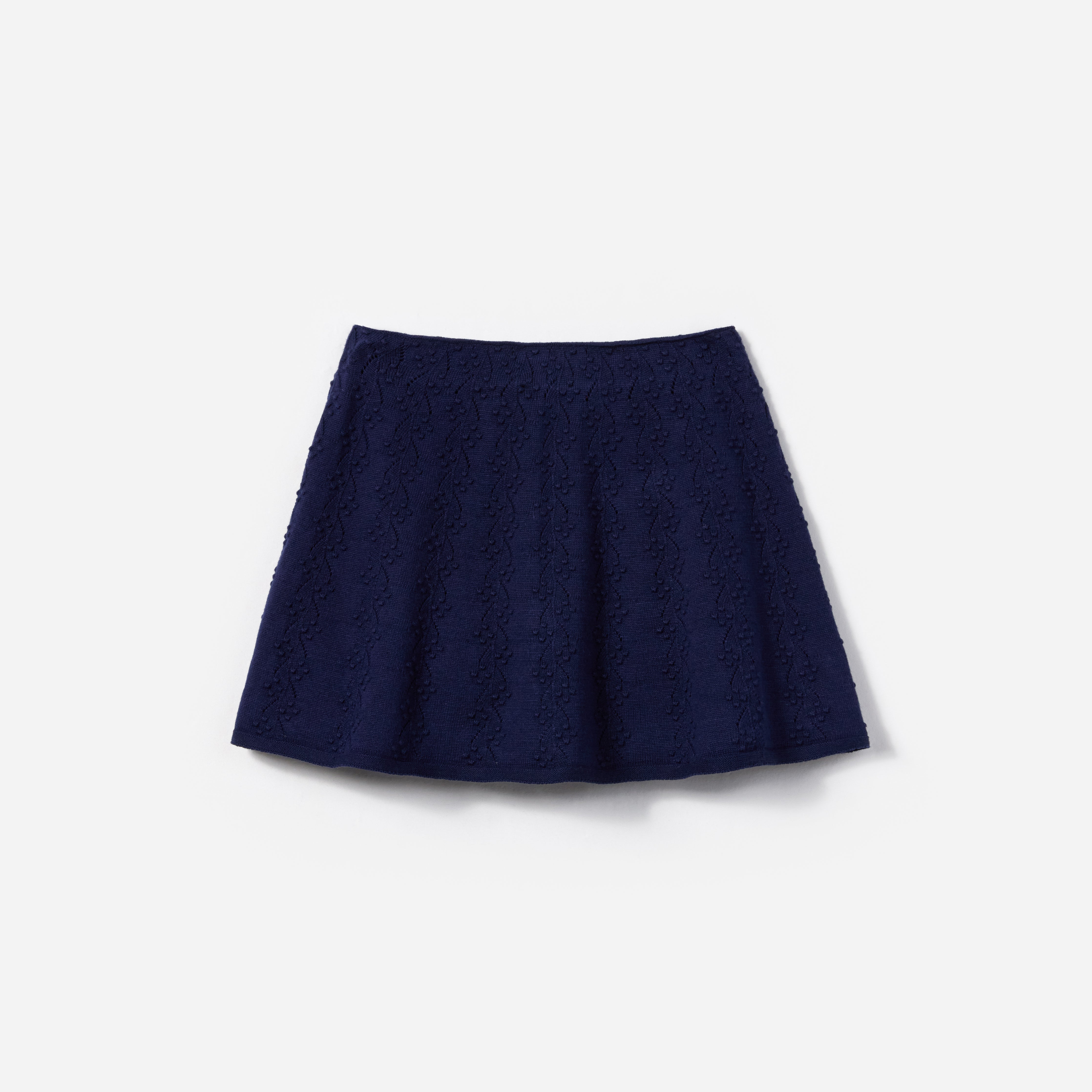 NAVY TEXTURED KNIT SKIRT