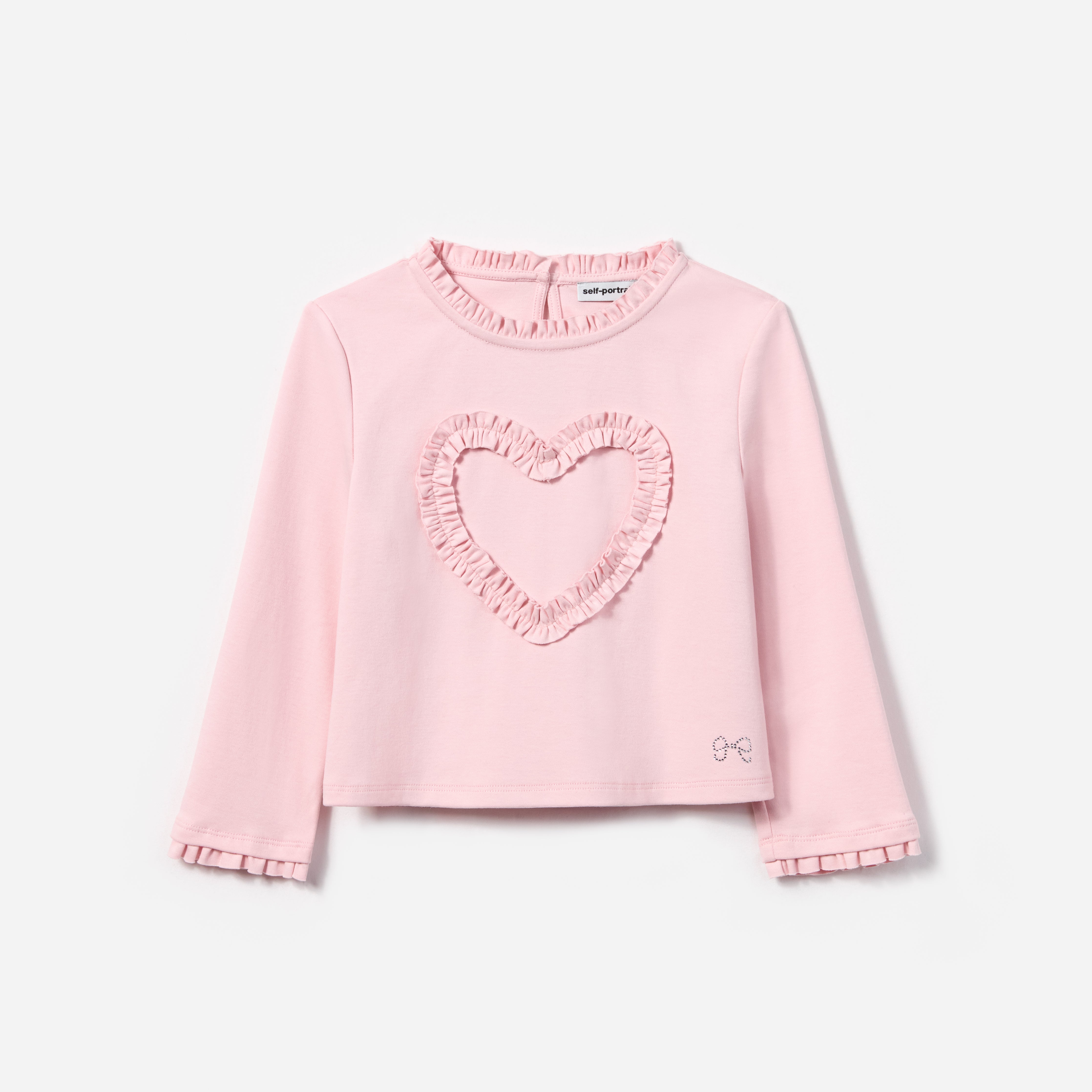 PINK JERSEY RUFFLE HEART TOP