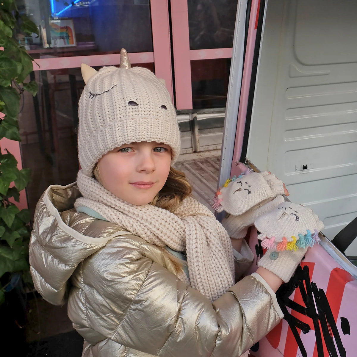 Rockahula Kids-Rainbow Unicorn Knitted Gloves