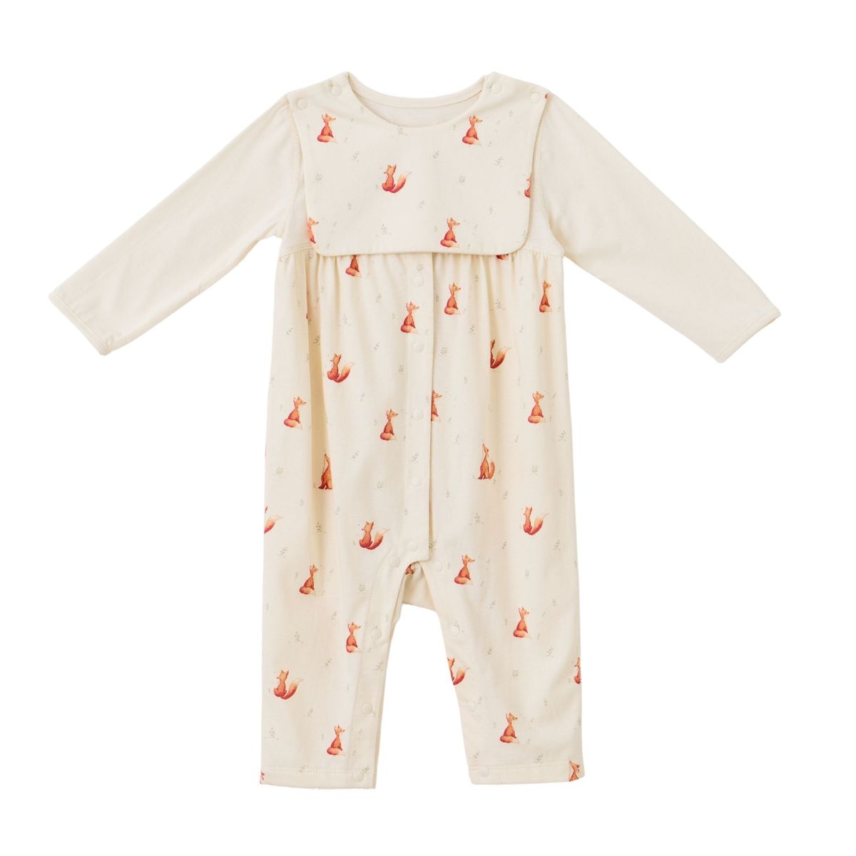 Blara Organic House-Romper with Detachable Bib Little Fox Dream