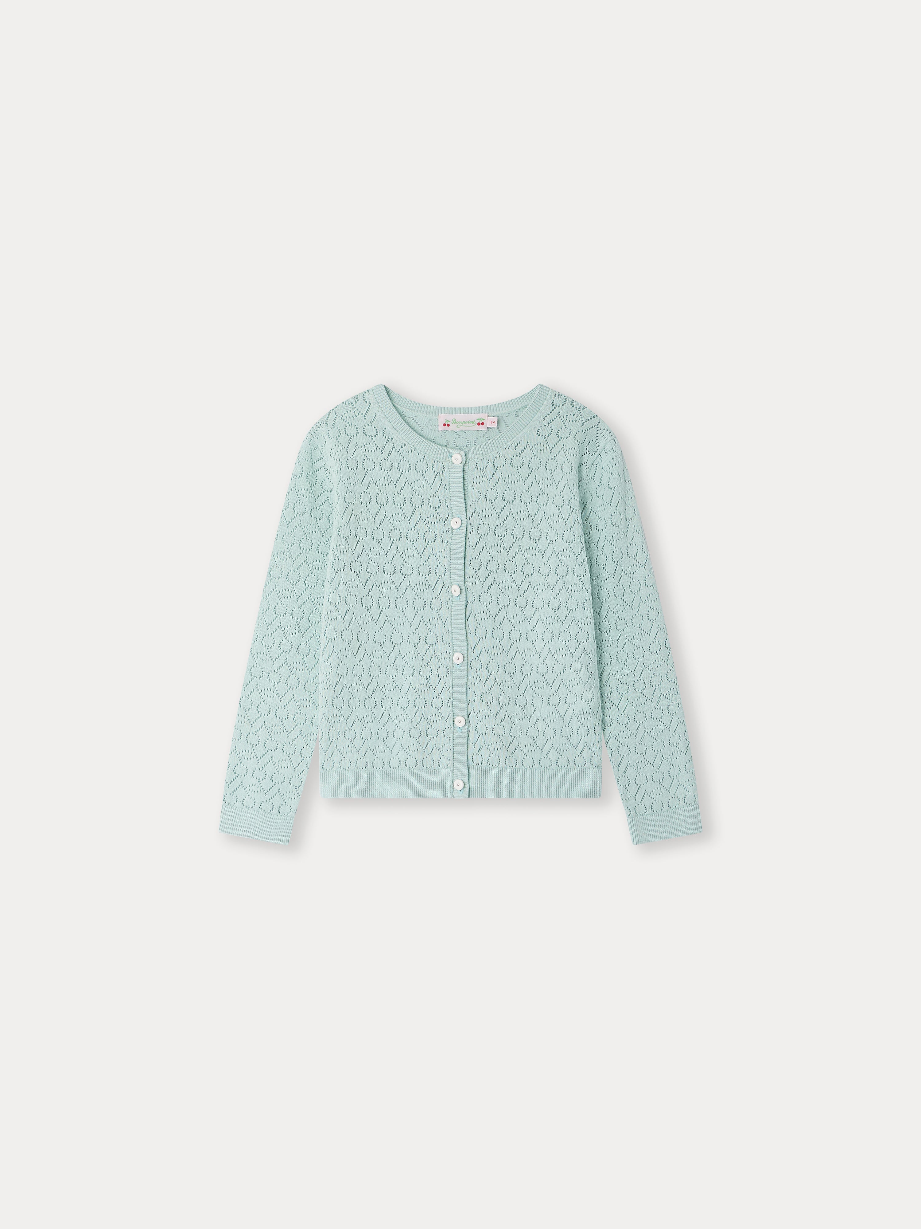 CARDIGAN CHERRY-VERT CELADON