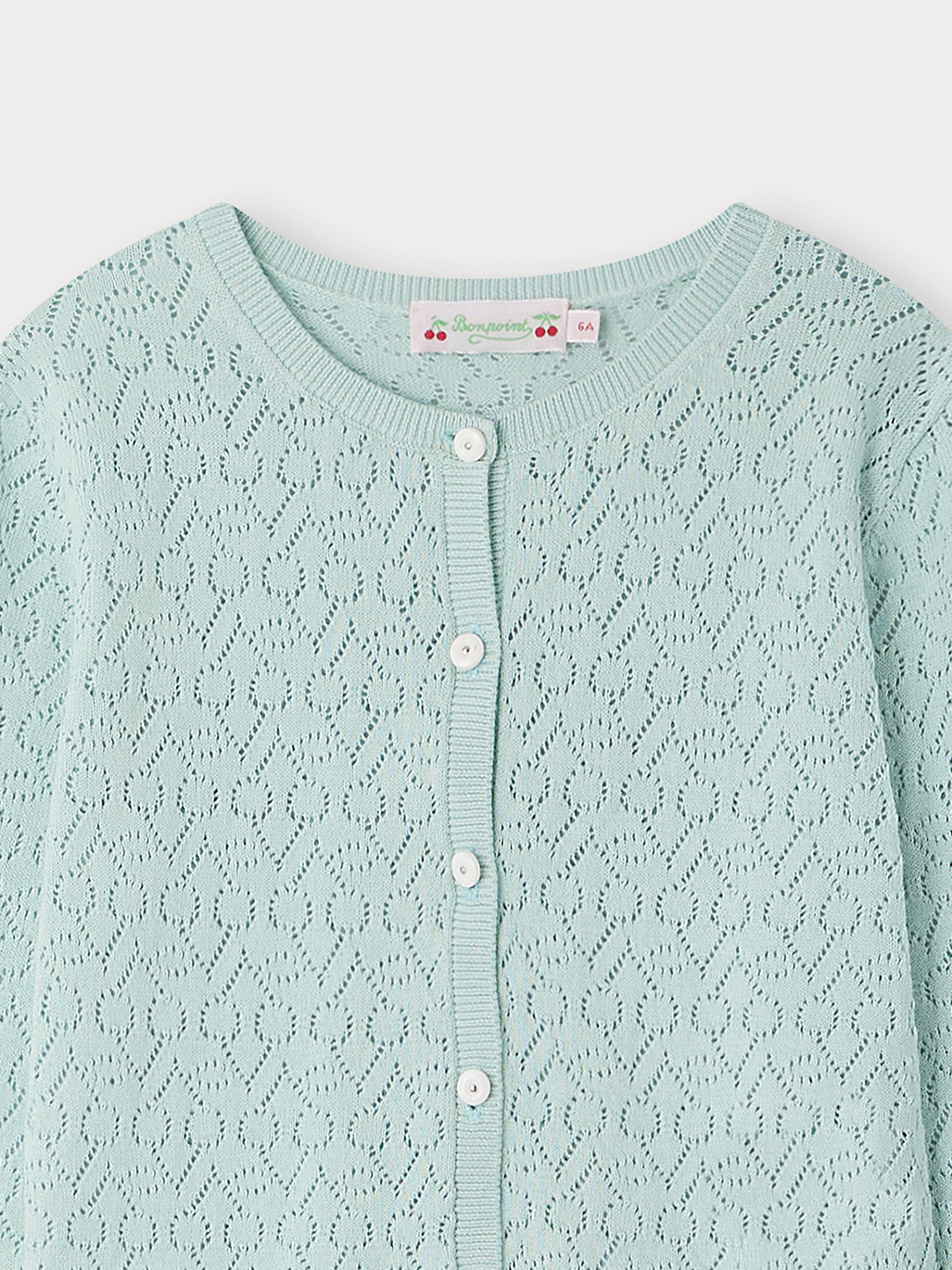 CARDIGAN CHERRY-VERT CELADON