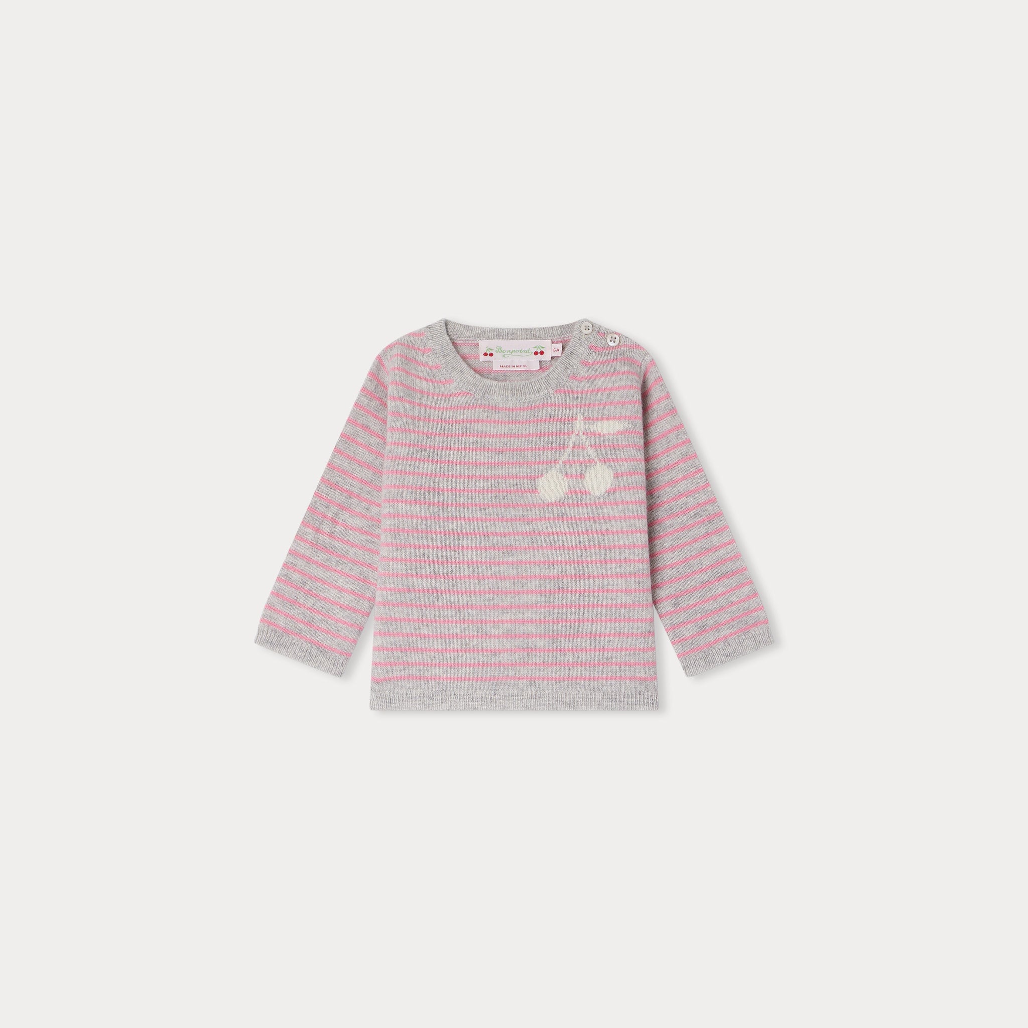 PULL CELLY-RAYURES ROSE BONBON