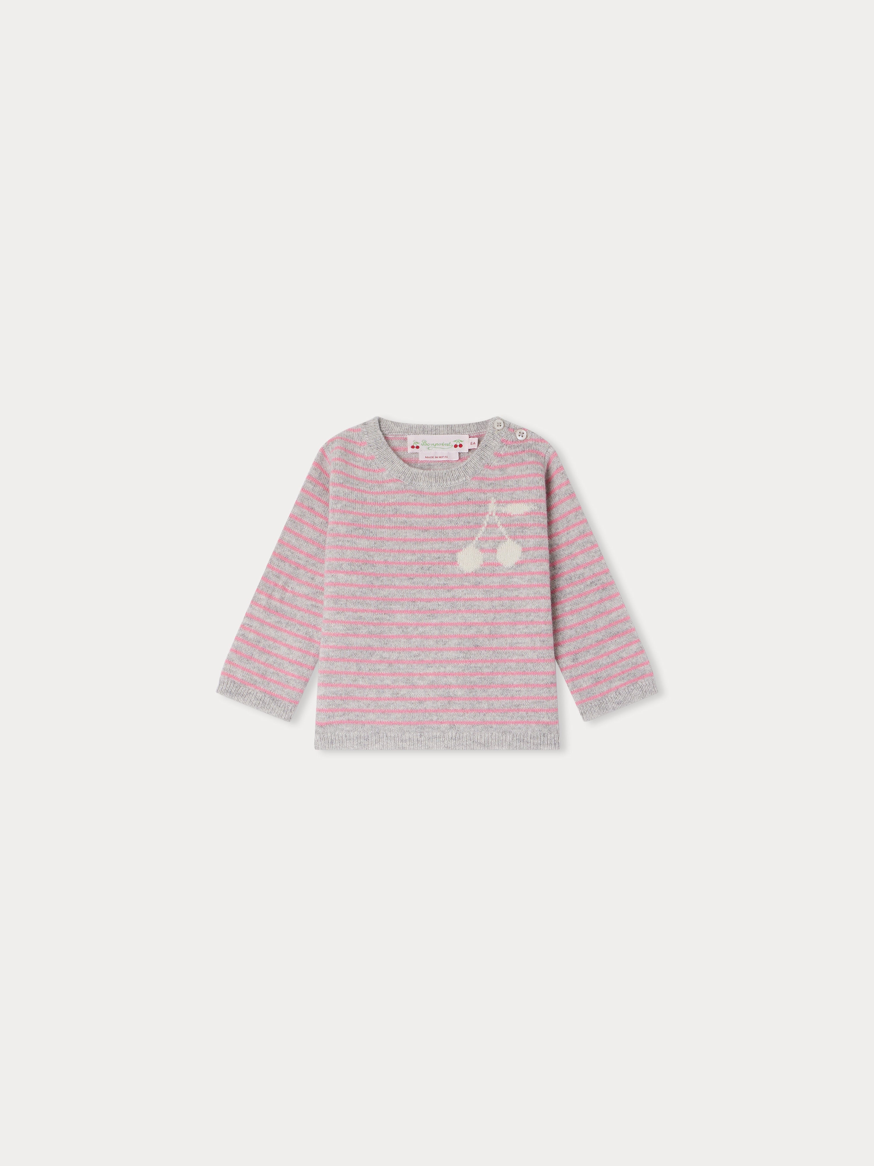 PULL CELLY-RAYURES ROSE BONBON