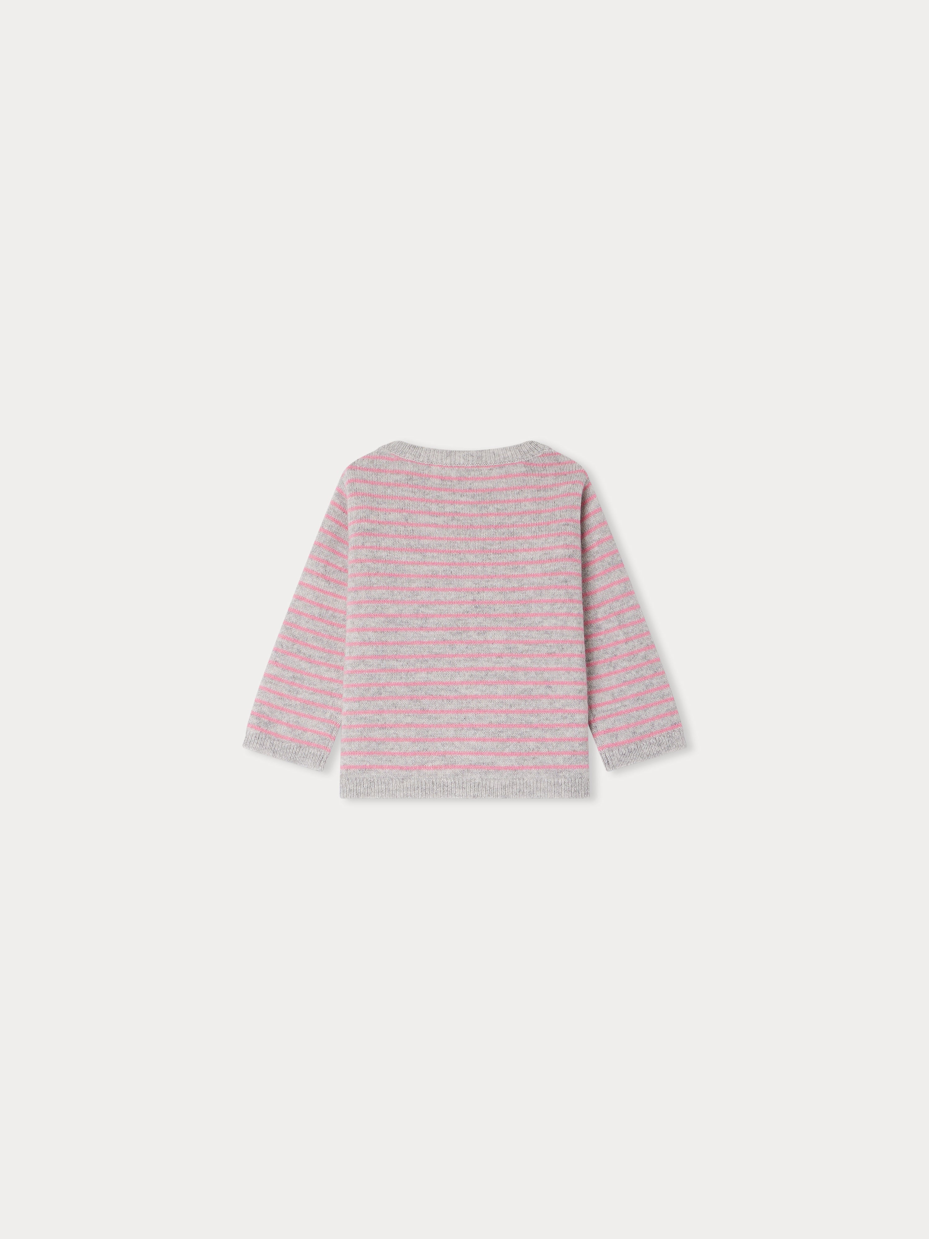 PULL CELLY-RAYURES ROSE BONBON