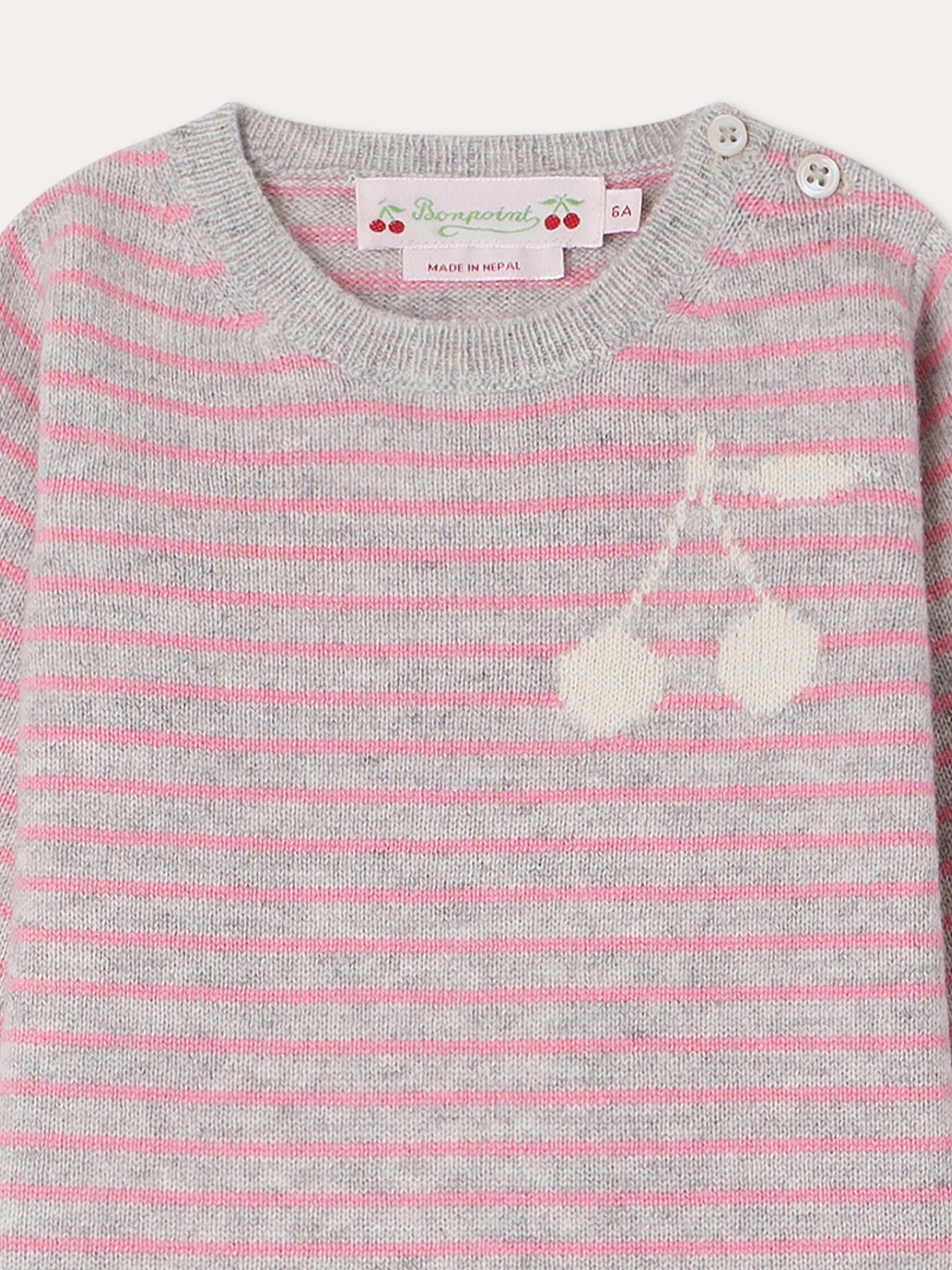 PULL CELLY-RAYURES ROSE BONBON