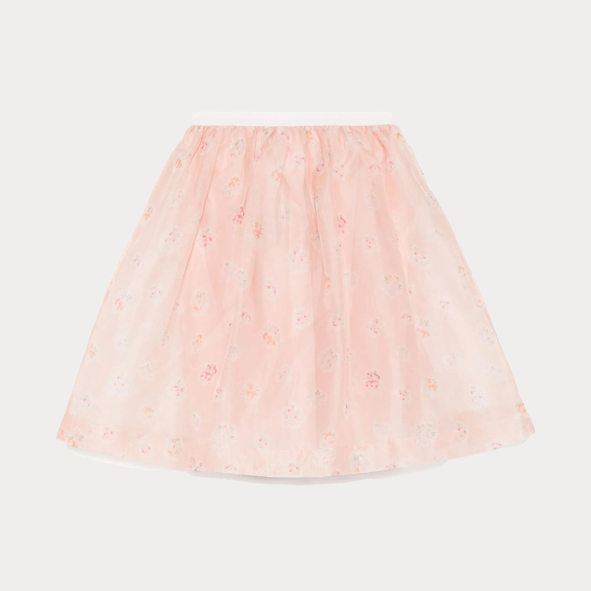 Bonpoint-Tulle with floral motifs pois skirt