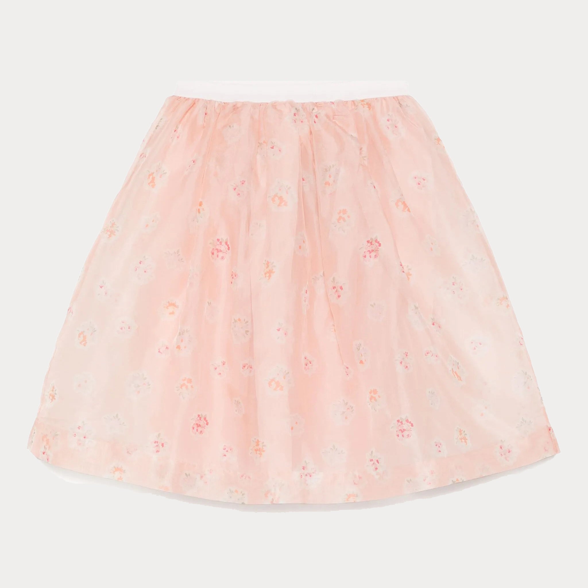 Bonpoint-Tulle with floral motifs pois skirt