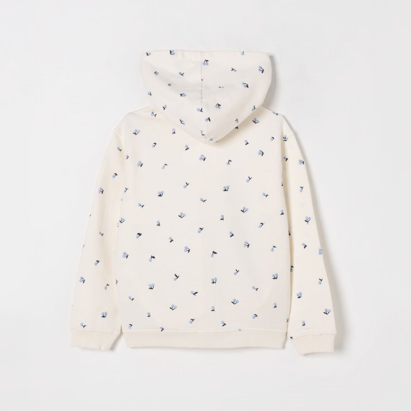 Bonpoint-Floral Light Yellow Cotton Hoodie