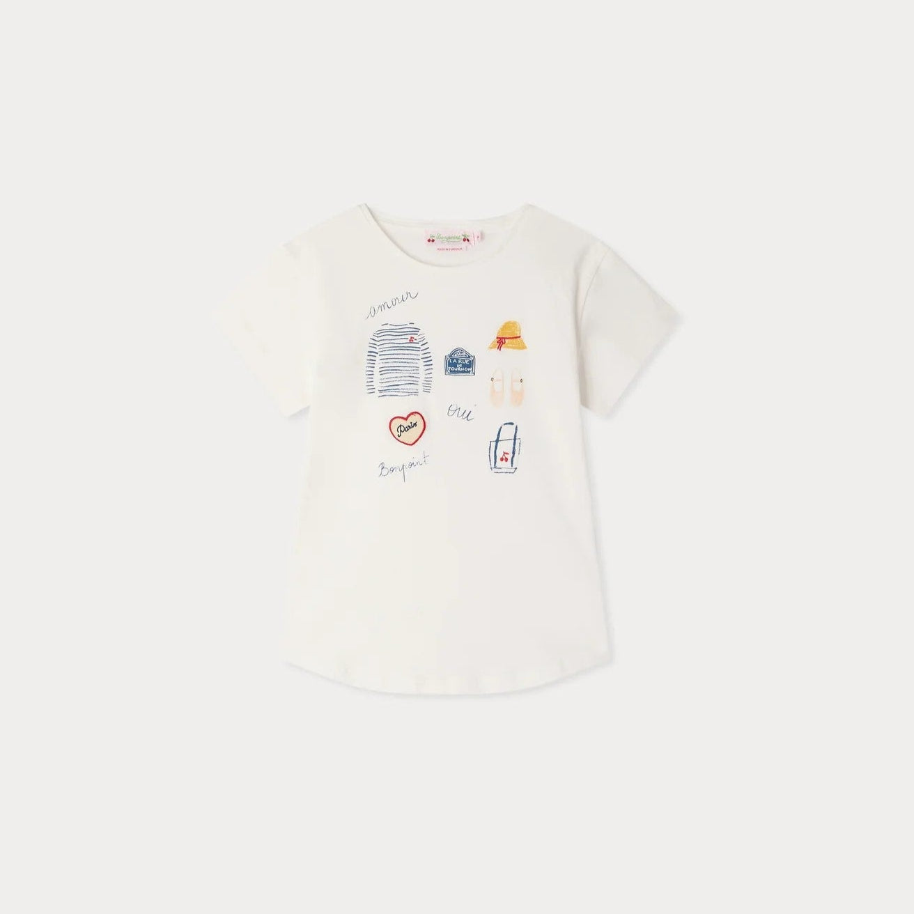 Bonpoint-Kids White Printed T-Shirt