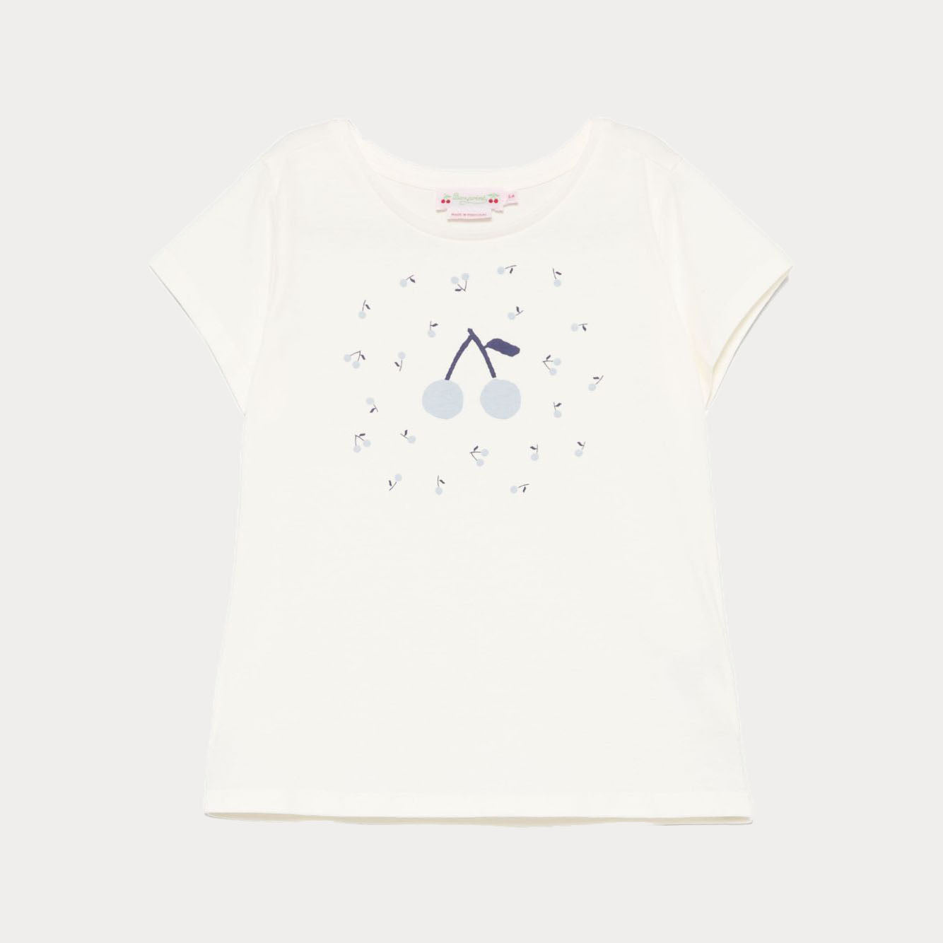 Bonpoint-Girls Ivory Printed Logo Cotton T-Shirt