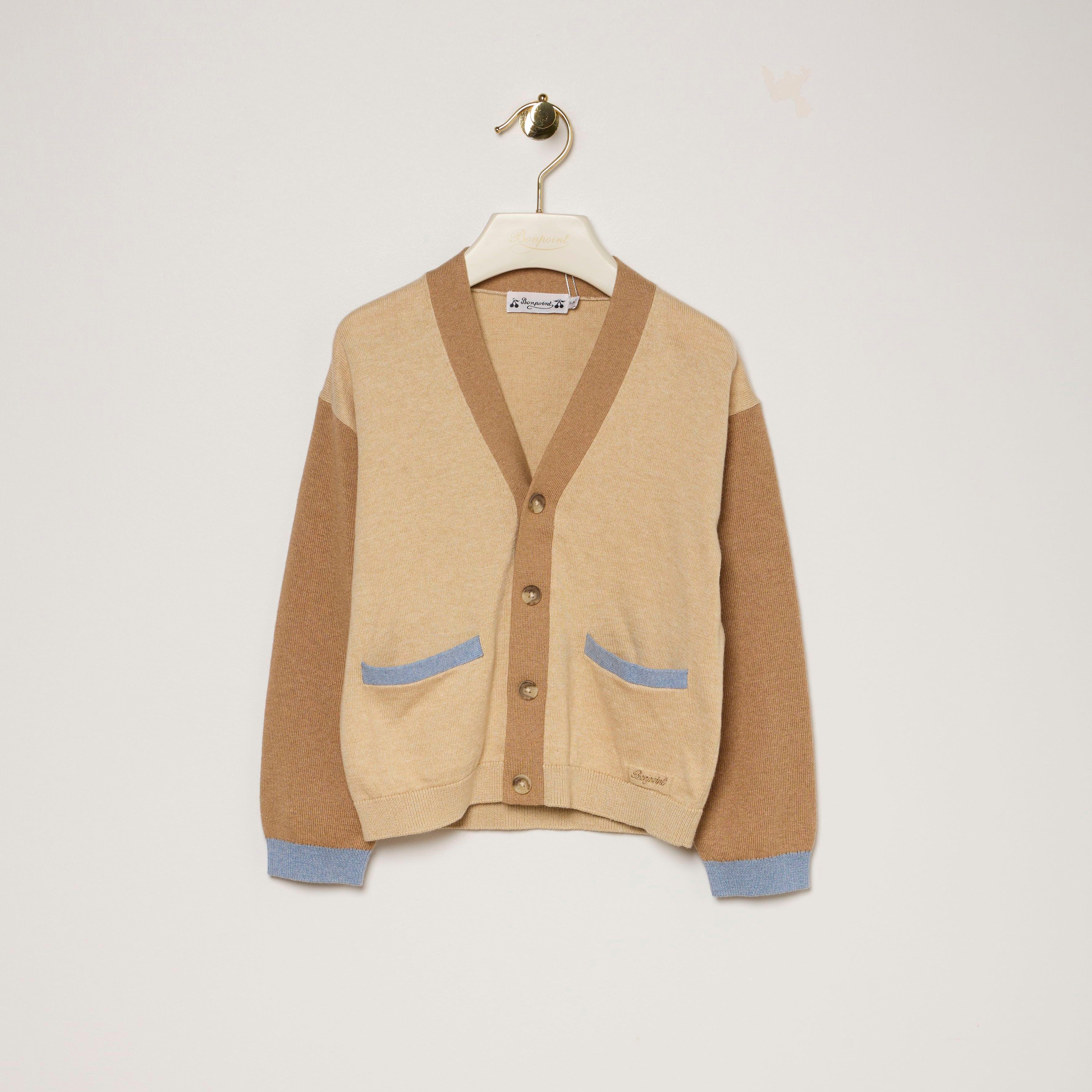 Bonpoint-Cardigan Edouard Beige Chine