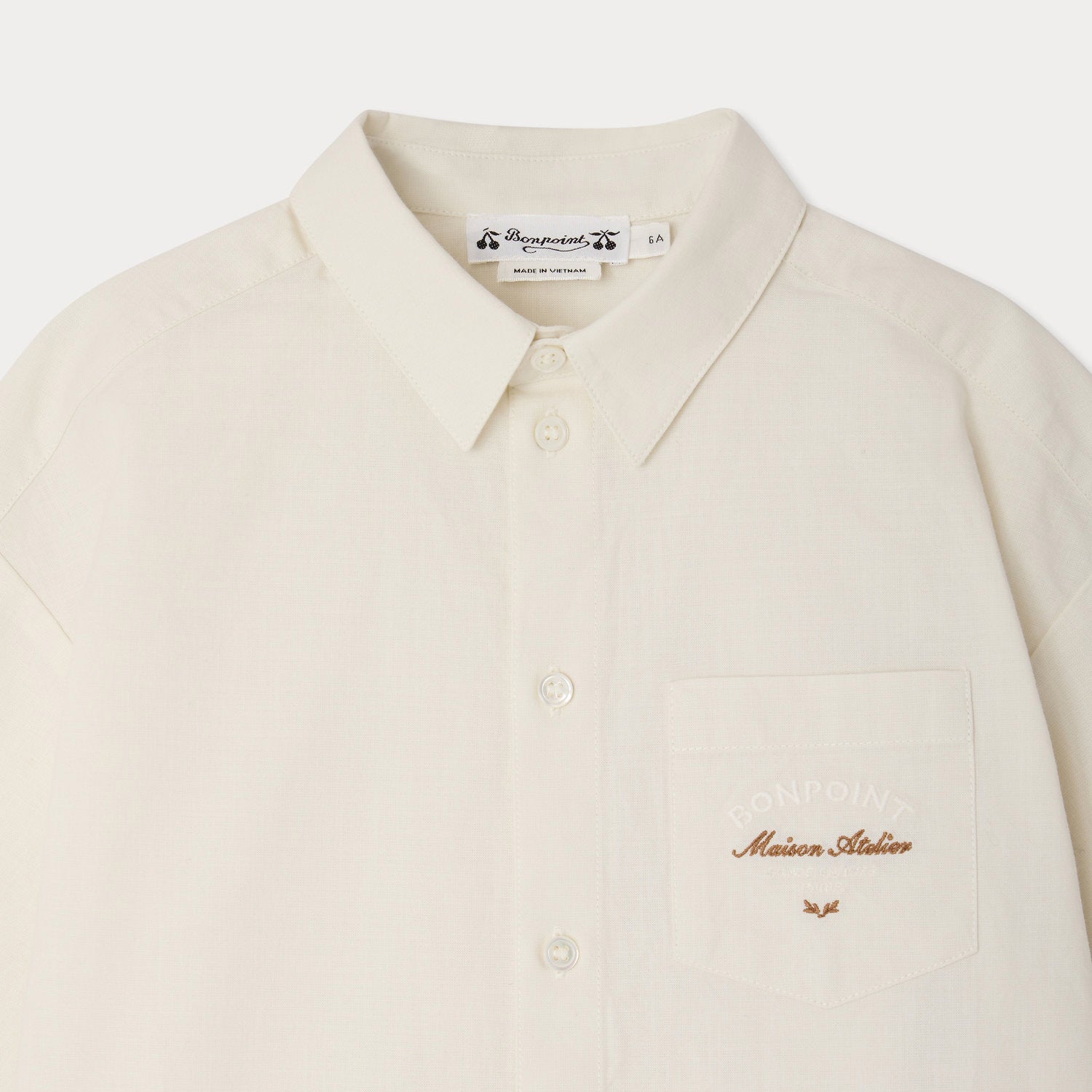 Bonpoint-Chemise Elyas Blanc Lait