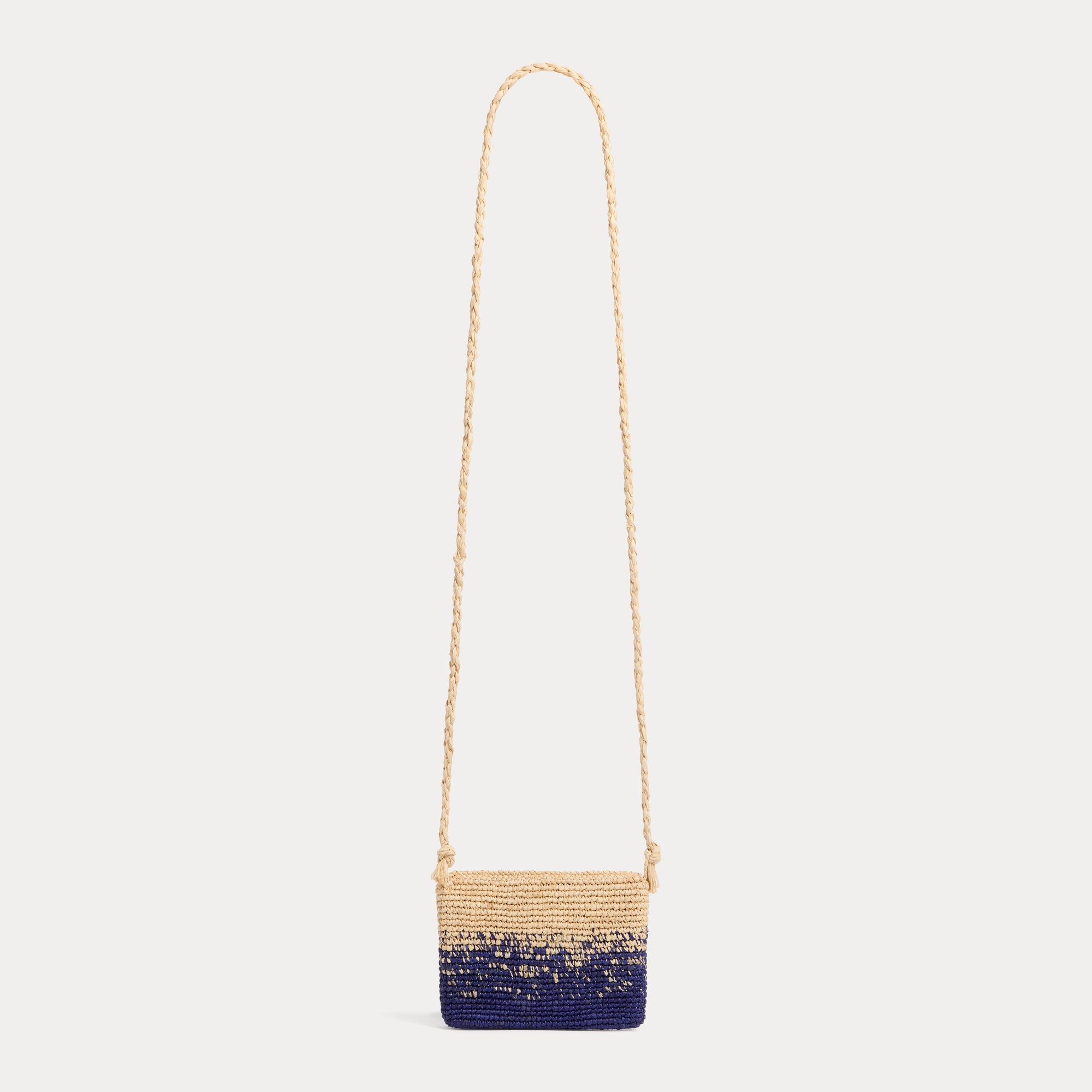 Bonpoint-Handmade Raffia Gouter Shoulder Bag Marine(3.5 x 2.5 x 10 cm)