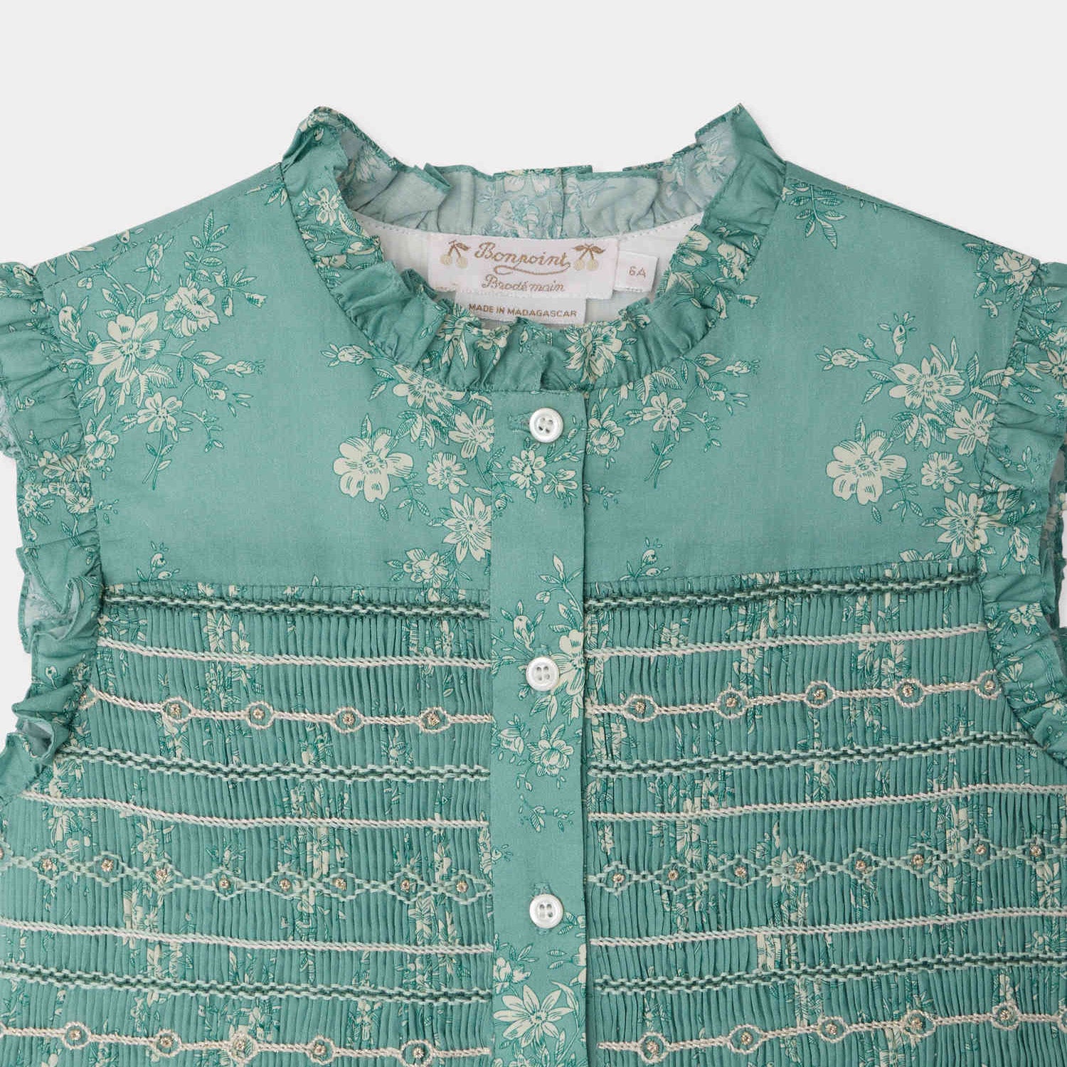 Bonpoint-Robe Fabiola Fl Emeraude