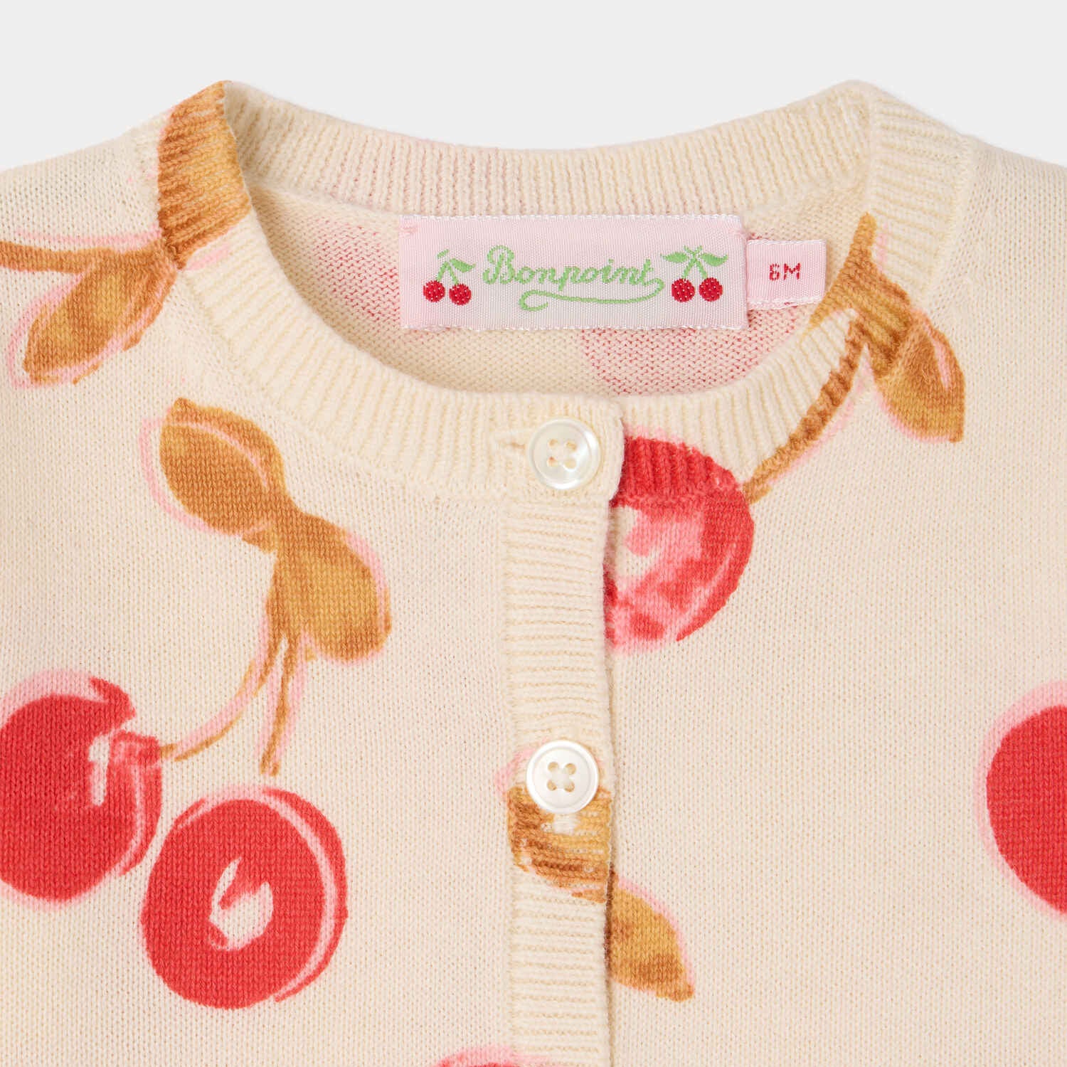 Bonpoint-Baby Girls Cardigan Teyana Imp Rose Poudre