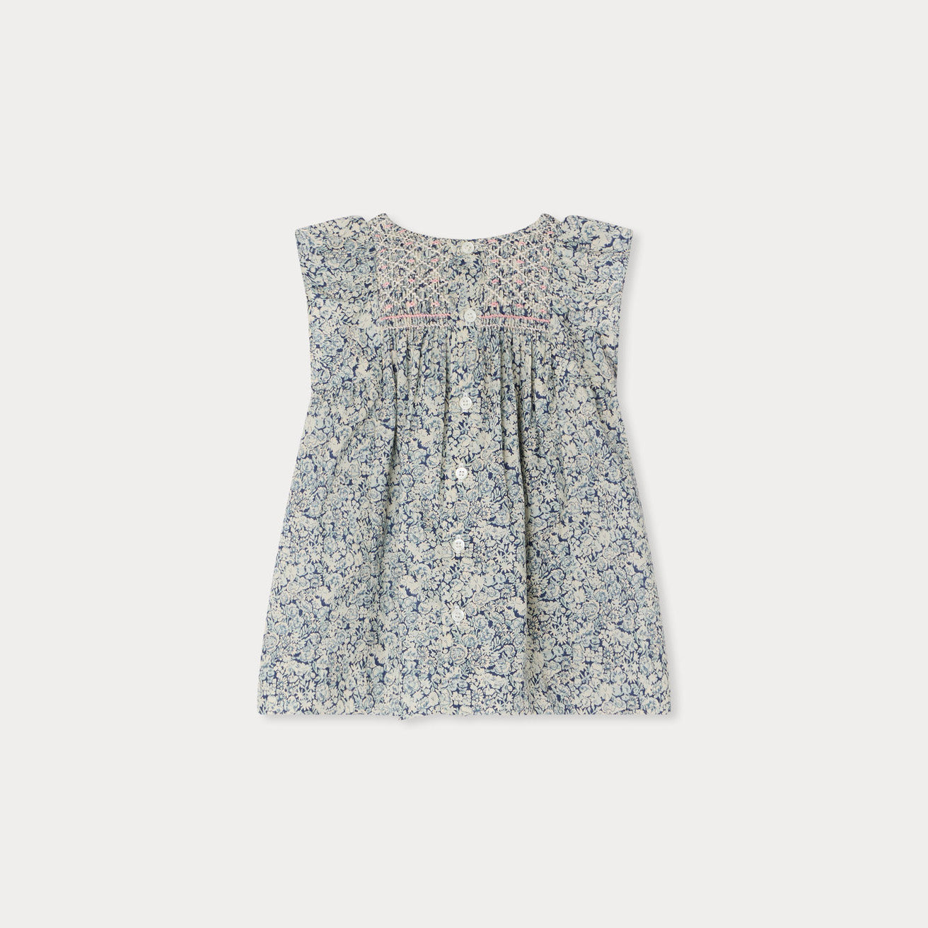Bonpoint-Robe Cadelili Fl Bleu De Prusse