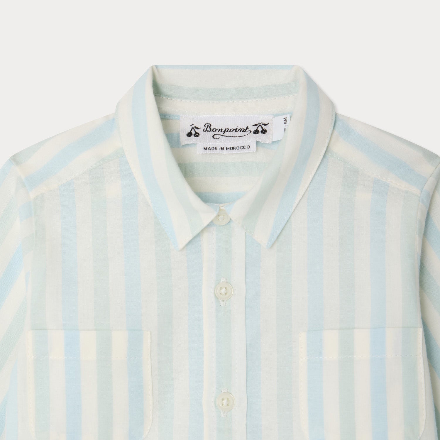 Bonpoint-Chemise Lawson Ra Bleu Aqua
