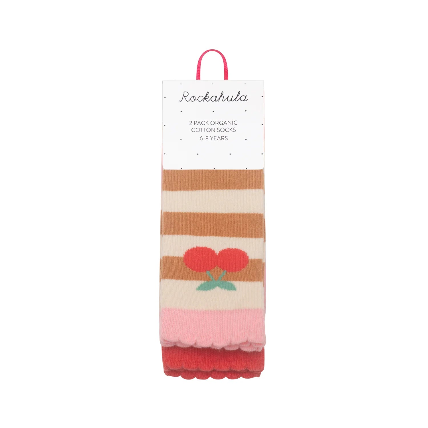 Rockahula Kids-Stripy Cherry 2 Pack Socks