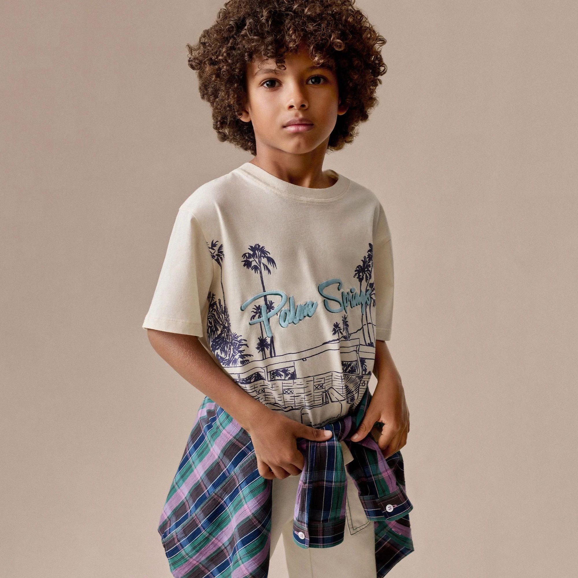 Bonpoint-Eidan Palm Springs Printed T-shirt Ivory