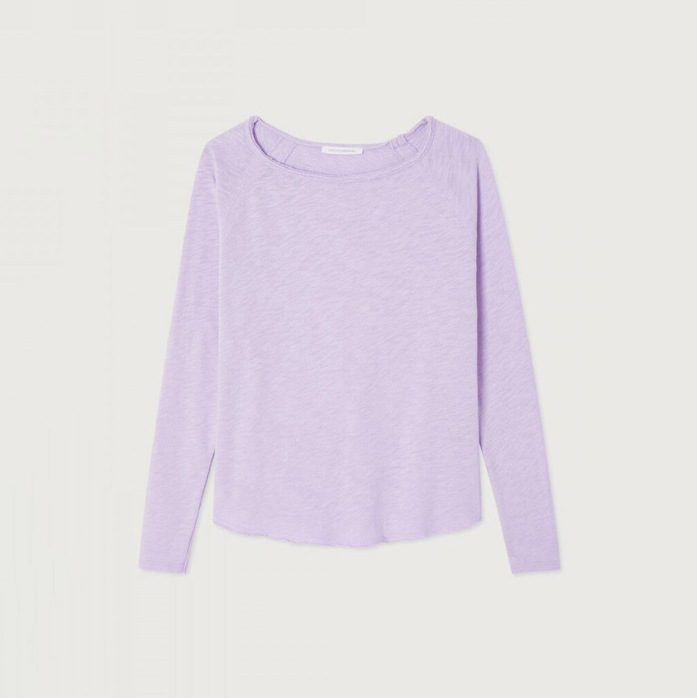 American Vintage-Women T-Shirt Droit ML Col Bateau Sonoma Violet Pastel Vintage