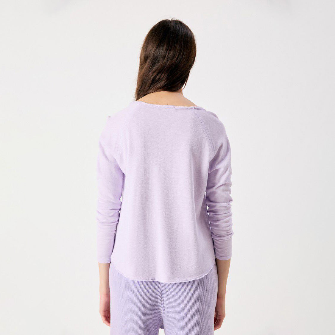 American Vintage-Women T-Shirt Droit ML Col Bateau Sonoma Violet Pastel Vintage