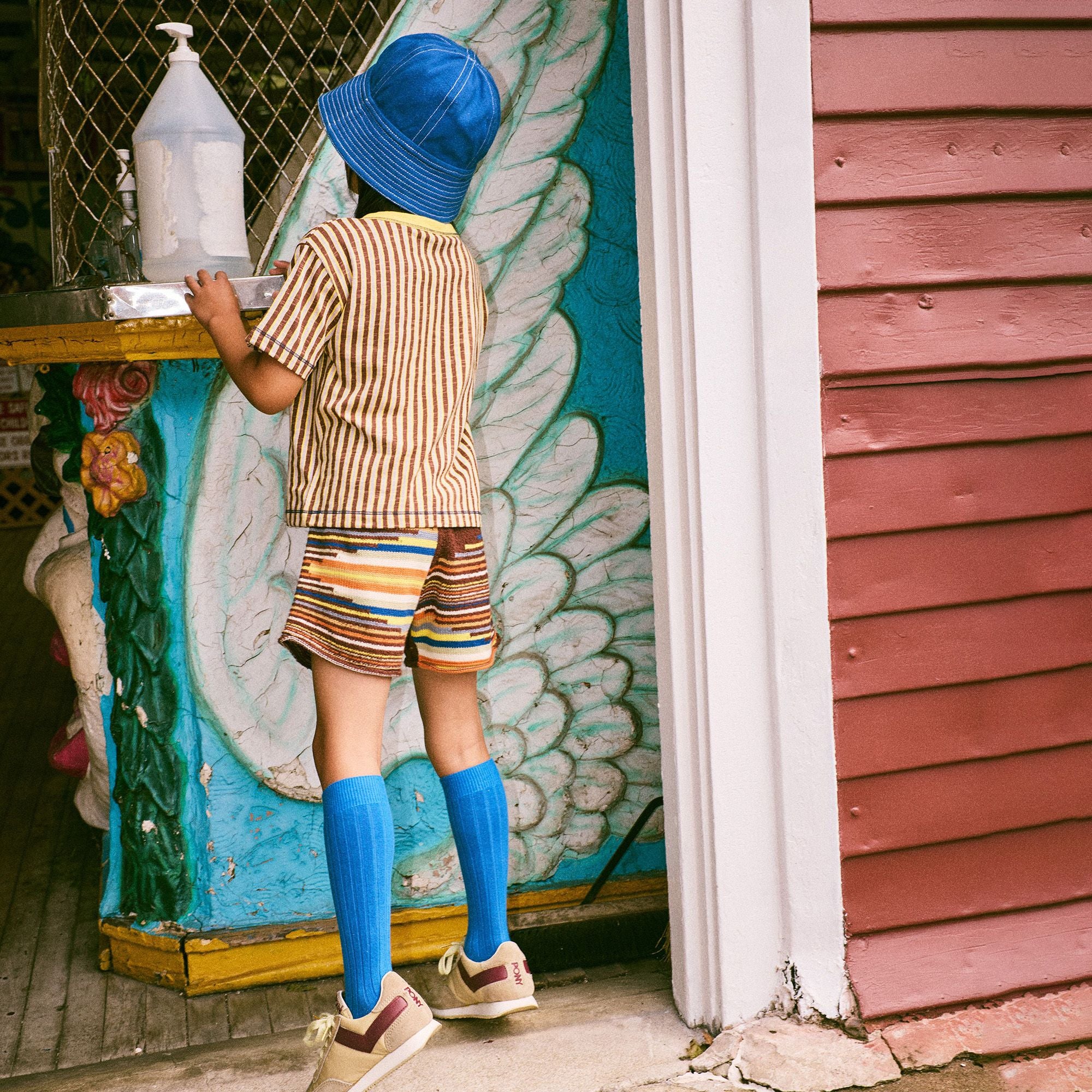 Misha & Puff-Kids Nigel Tee Cola Painterly Stripe