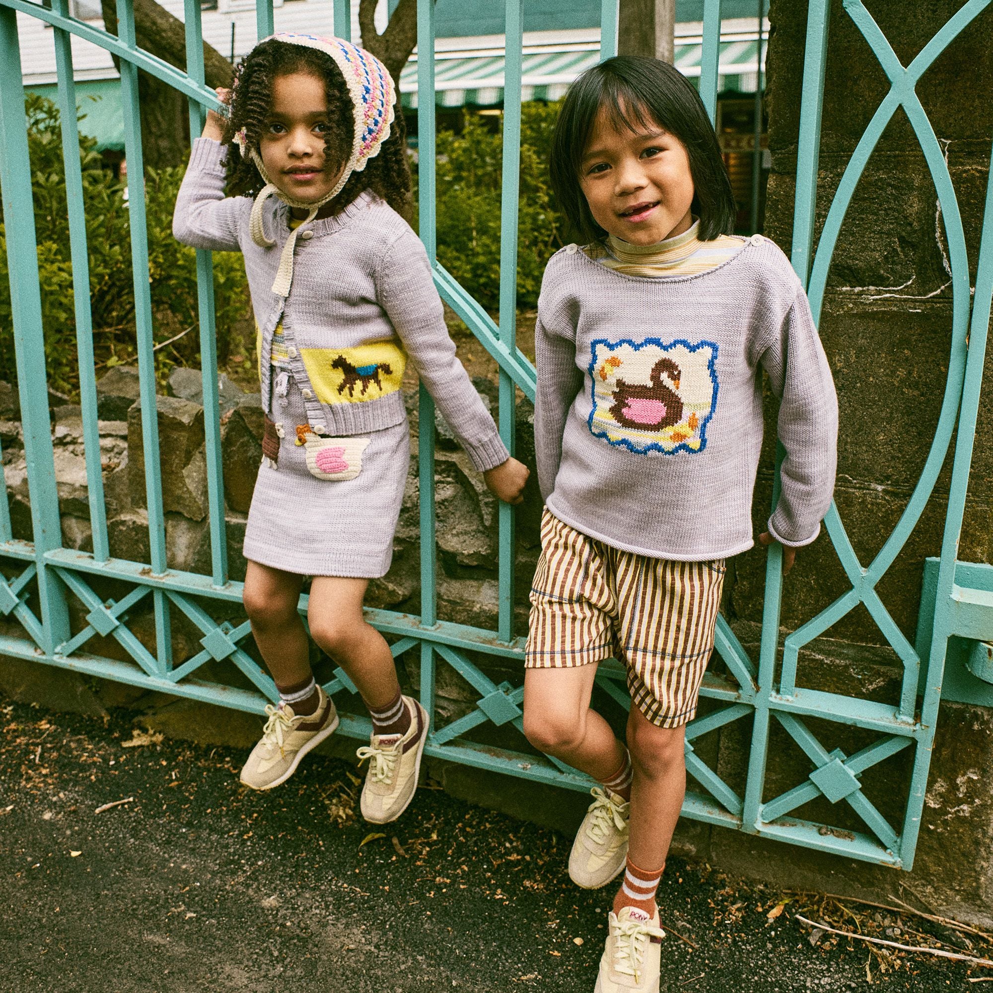 Misha & Puff-Horse Trot Cardigan Mist
