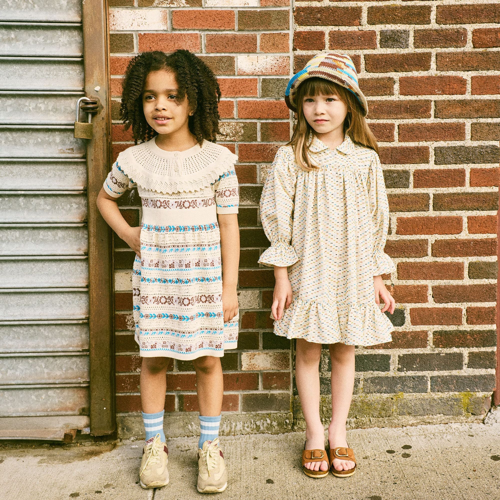 Misha & Puff-Girls Nadia Dress Marzipan Eyelet Ribbon