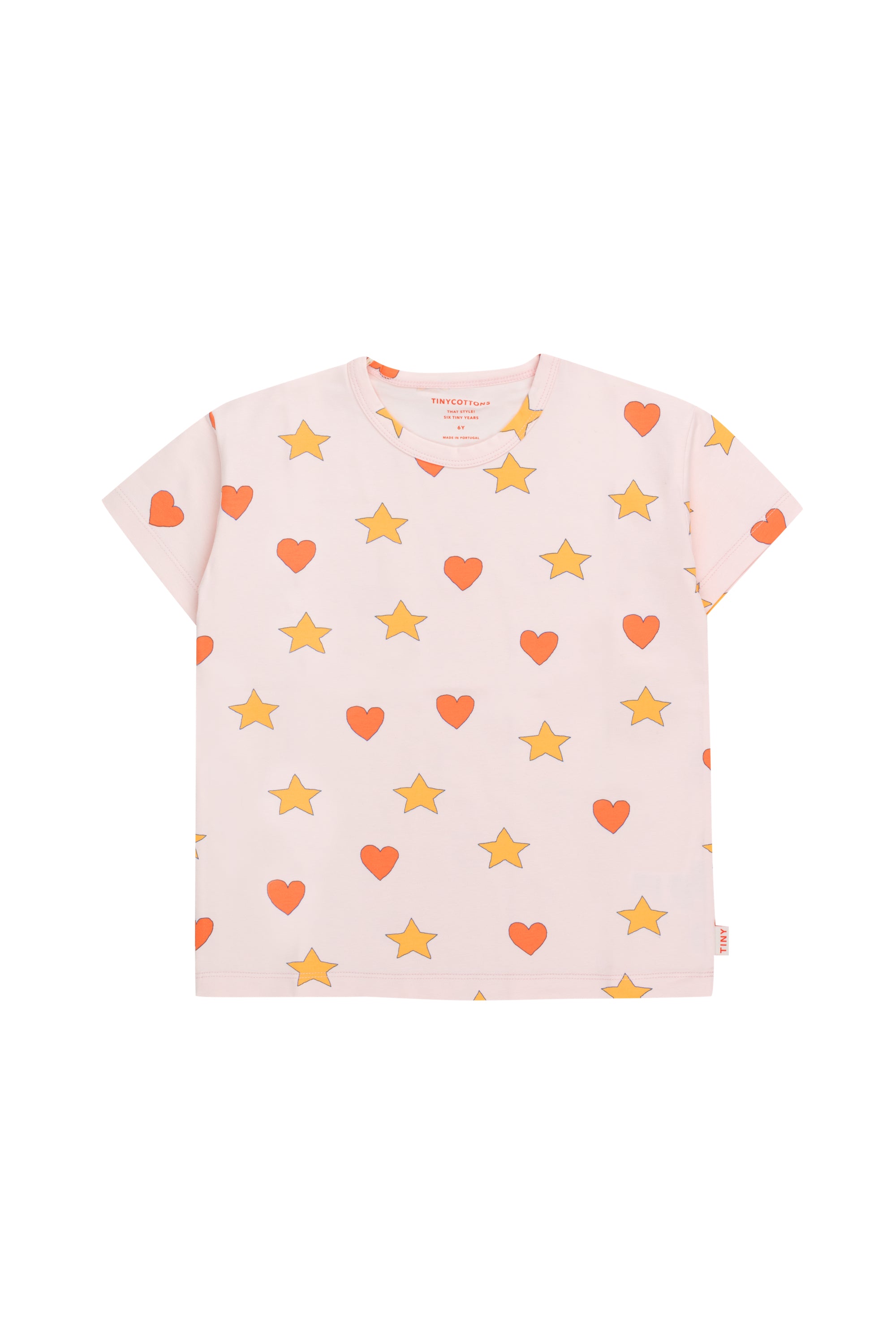 HEARTS STARS TEE pastel pink