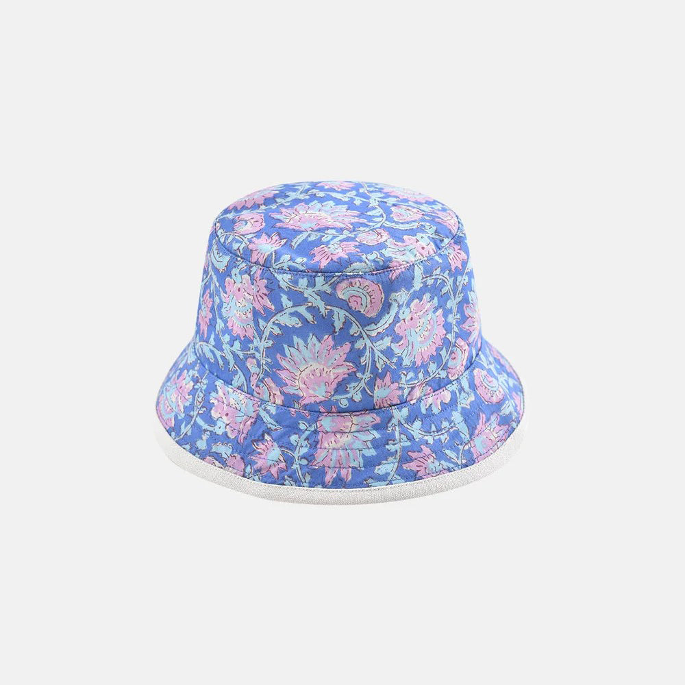 Girls Blue Cotton Sun Hat