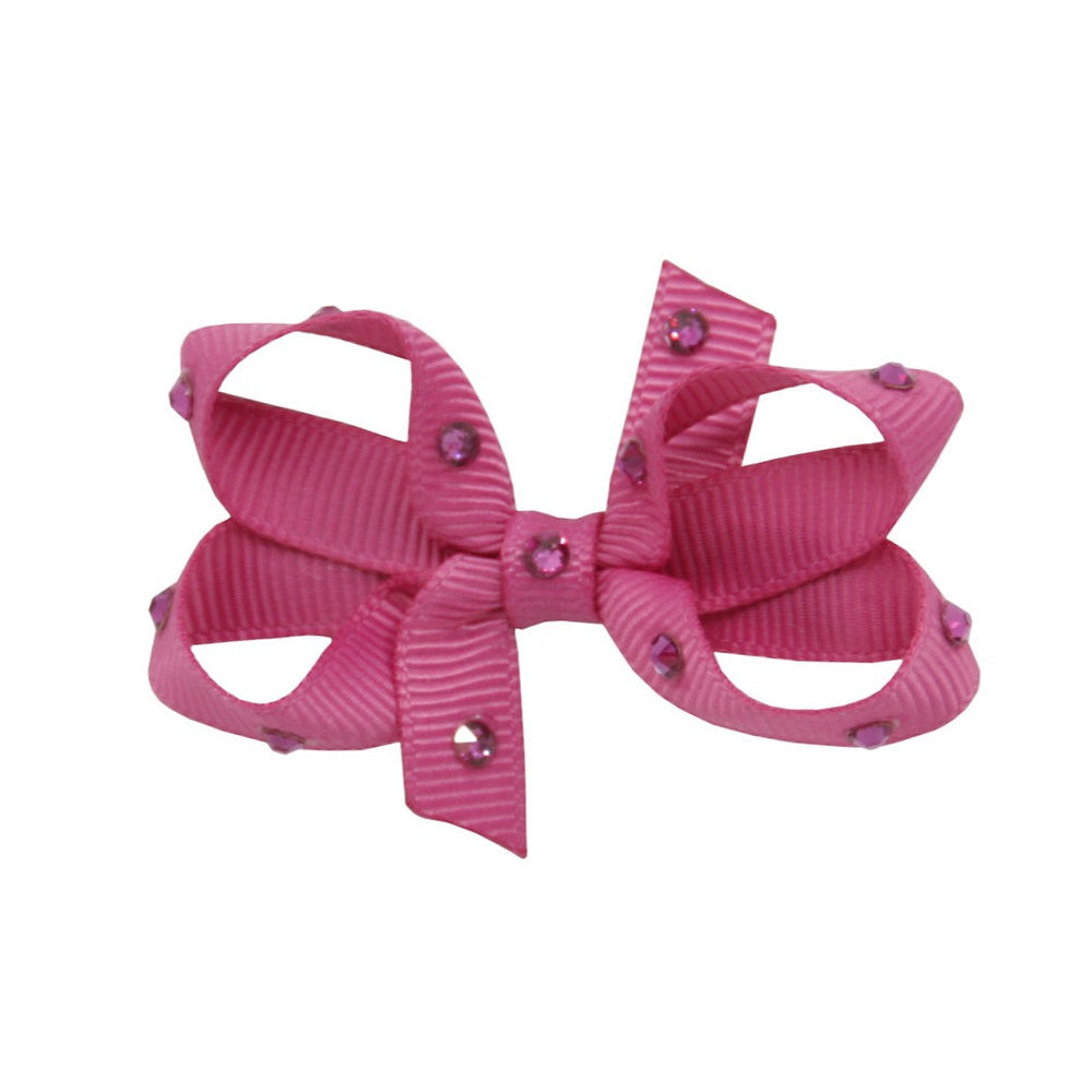 Olilia-Small Classic Bow-Raspberry Rose