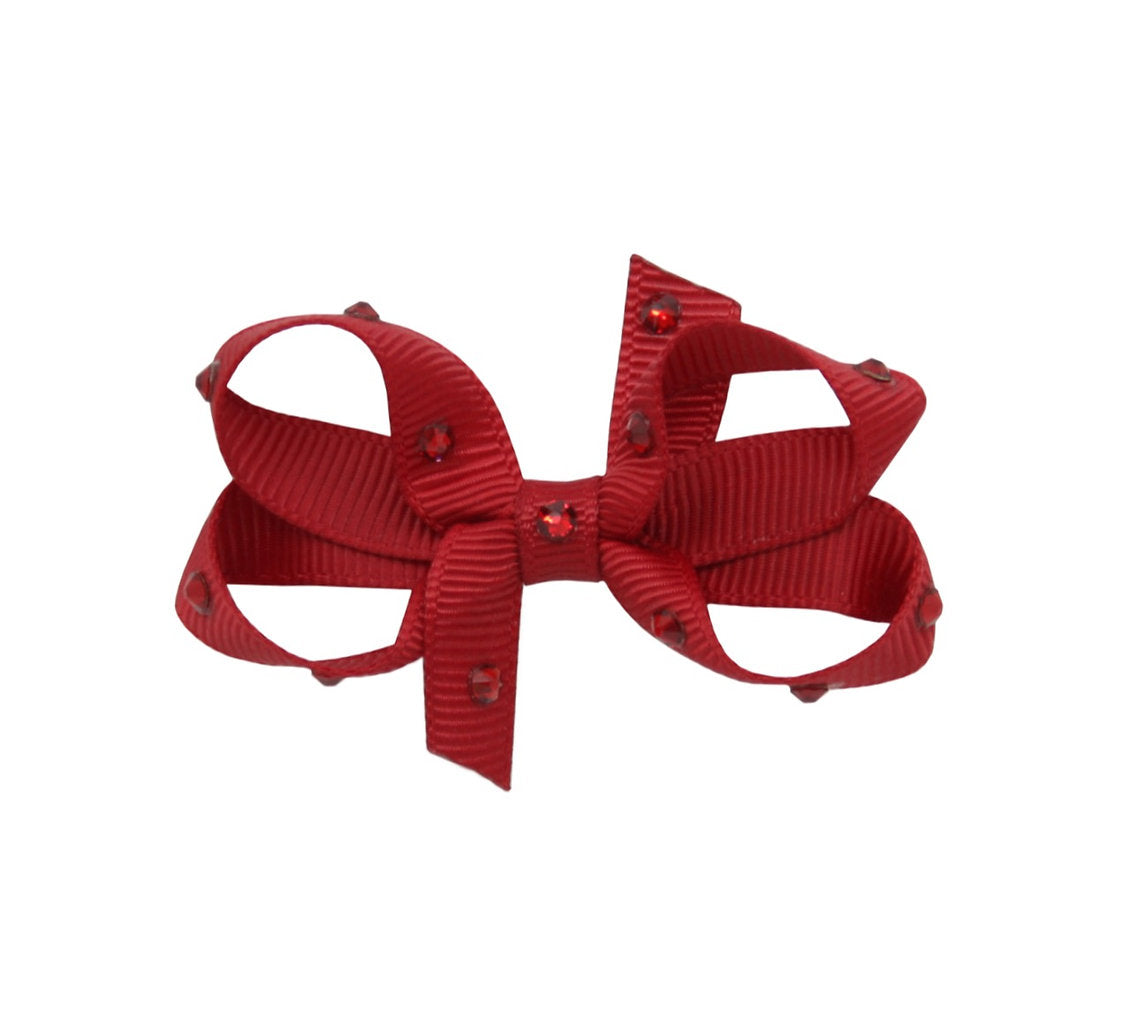 Olilia-Small Classic Bow-Scarlet
