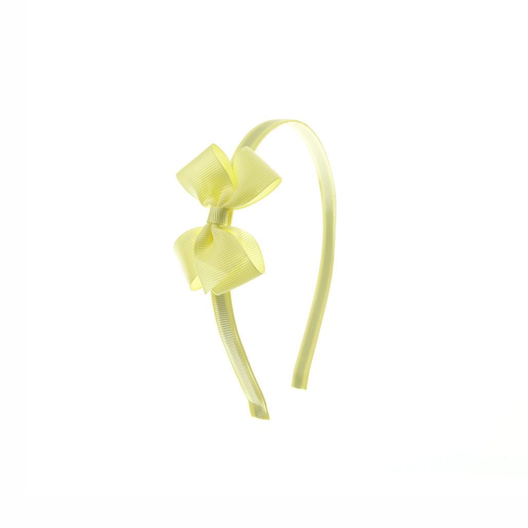 Olilia-Small London Bow Hard Headband-baby maize