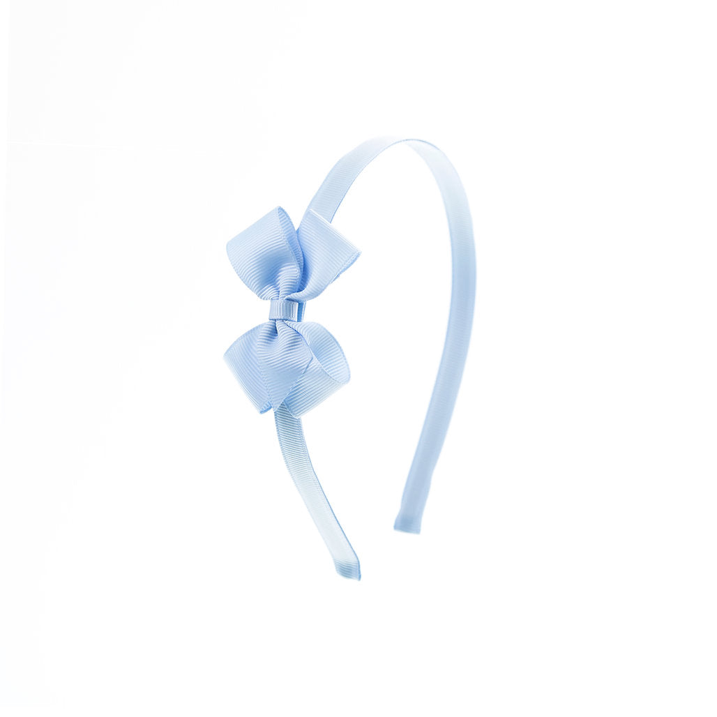 Olilia-Small London Bow Hard Headband-bluebird