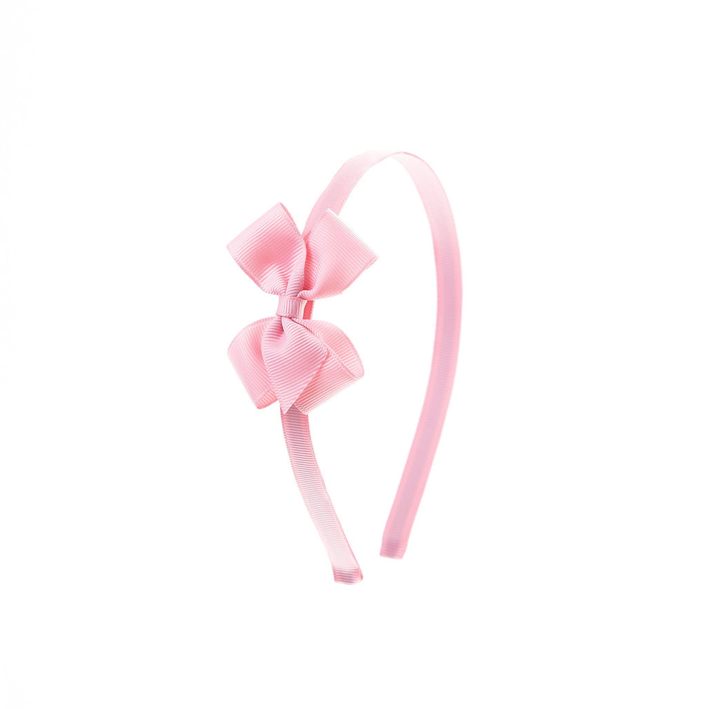 Olilia-Small London Bow Hard Headband-peony