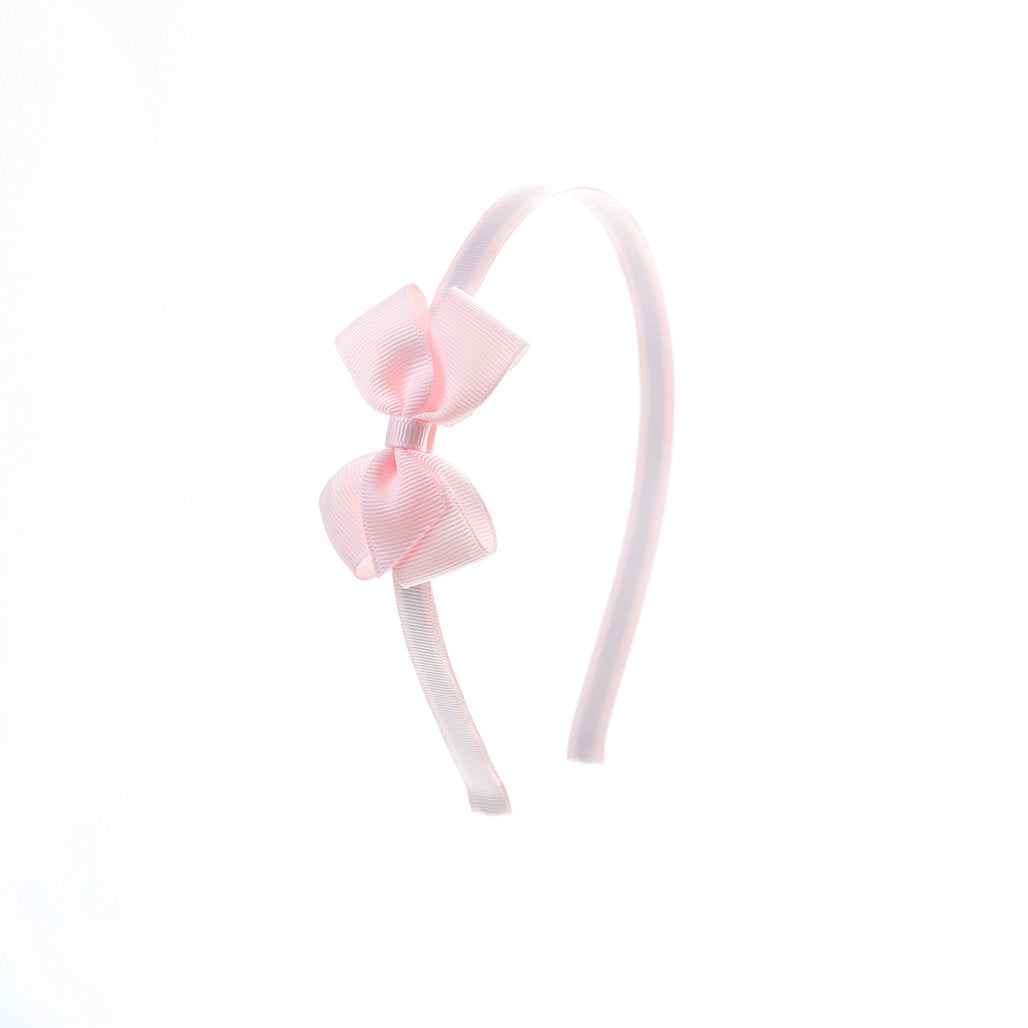 Olilia-Small London Bow Hard Headband-powder pink