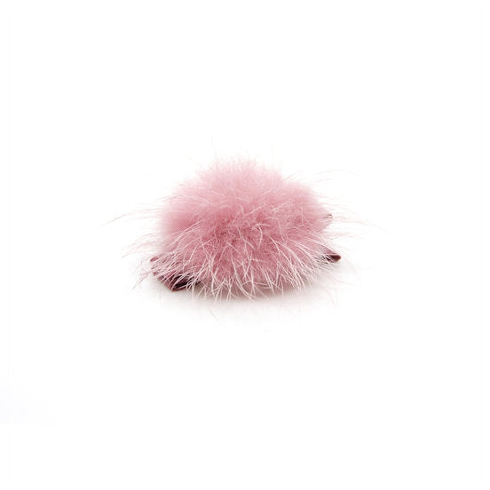 Olilia-Small Mink Puff Clip-Rosy Mauve