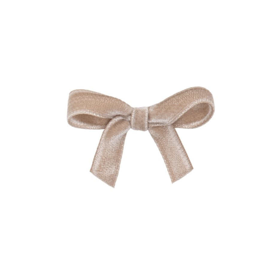 Olilia-Small Velvet Bow-Oyster