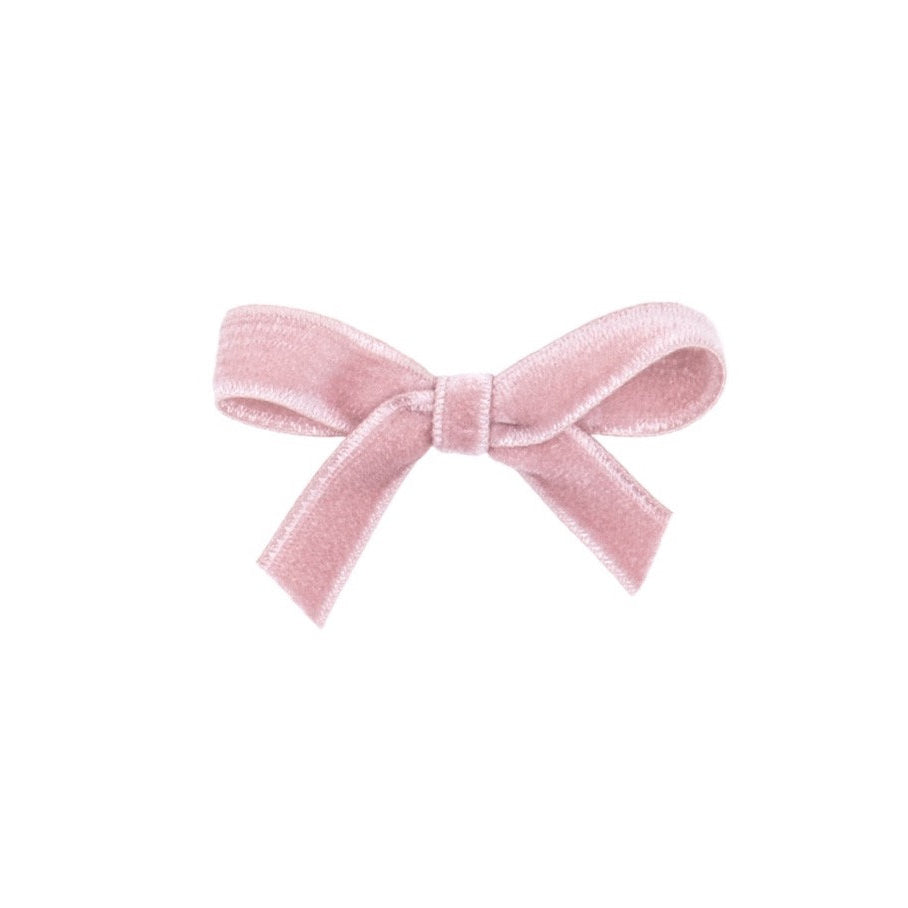 Olilia-Small Velvet Bow-Vintage Rose