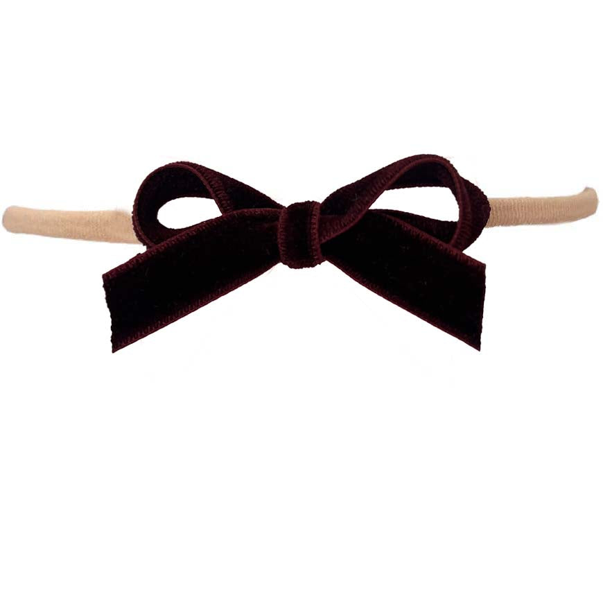 Olilia-Small Velvet Soft Headband-Burgundy