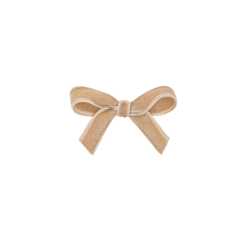 Olilia-Small Velvet Bow-Bisque